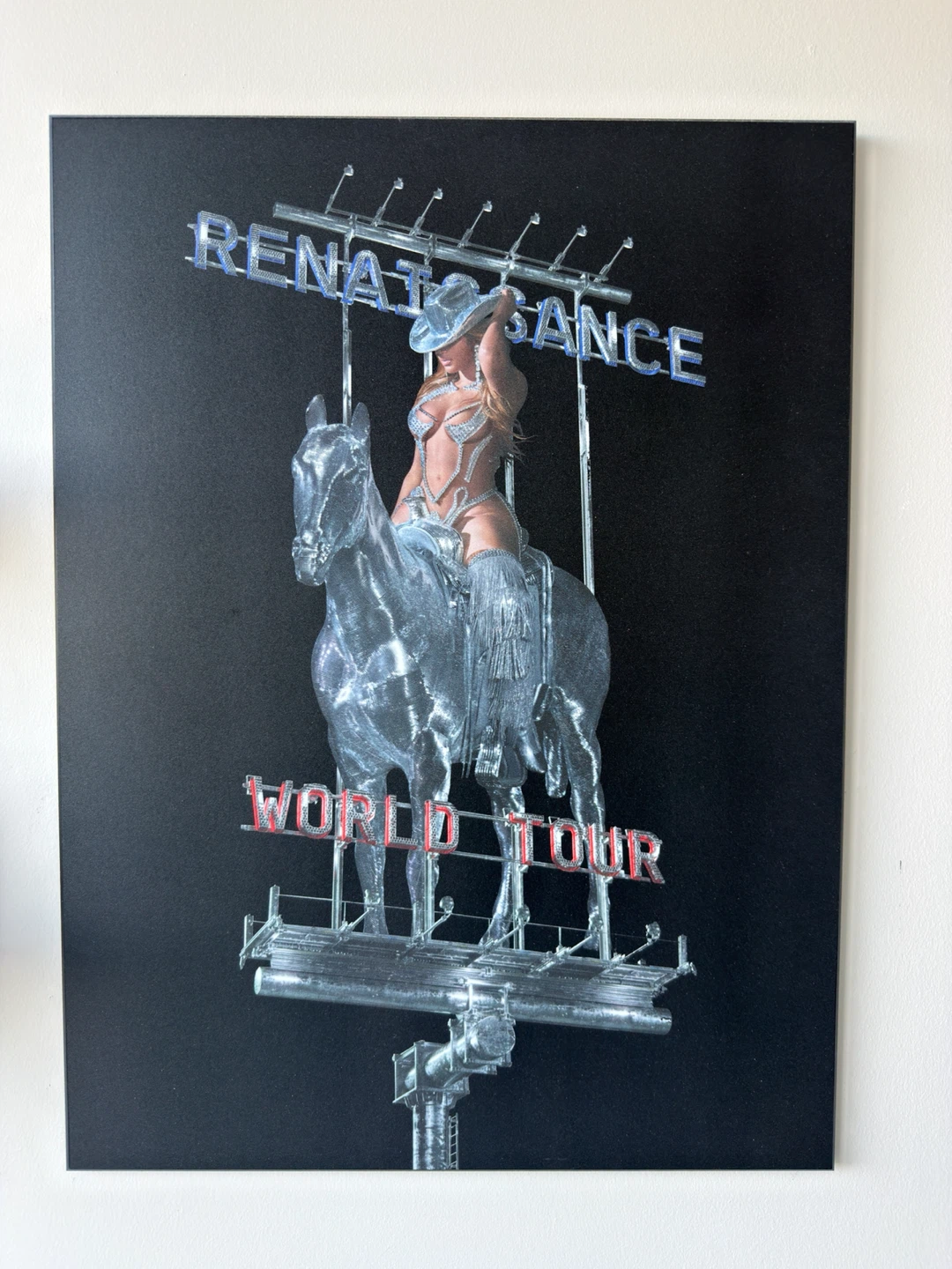 Beyoncé Renaissance World Tour Poster on Black Plaque