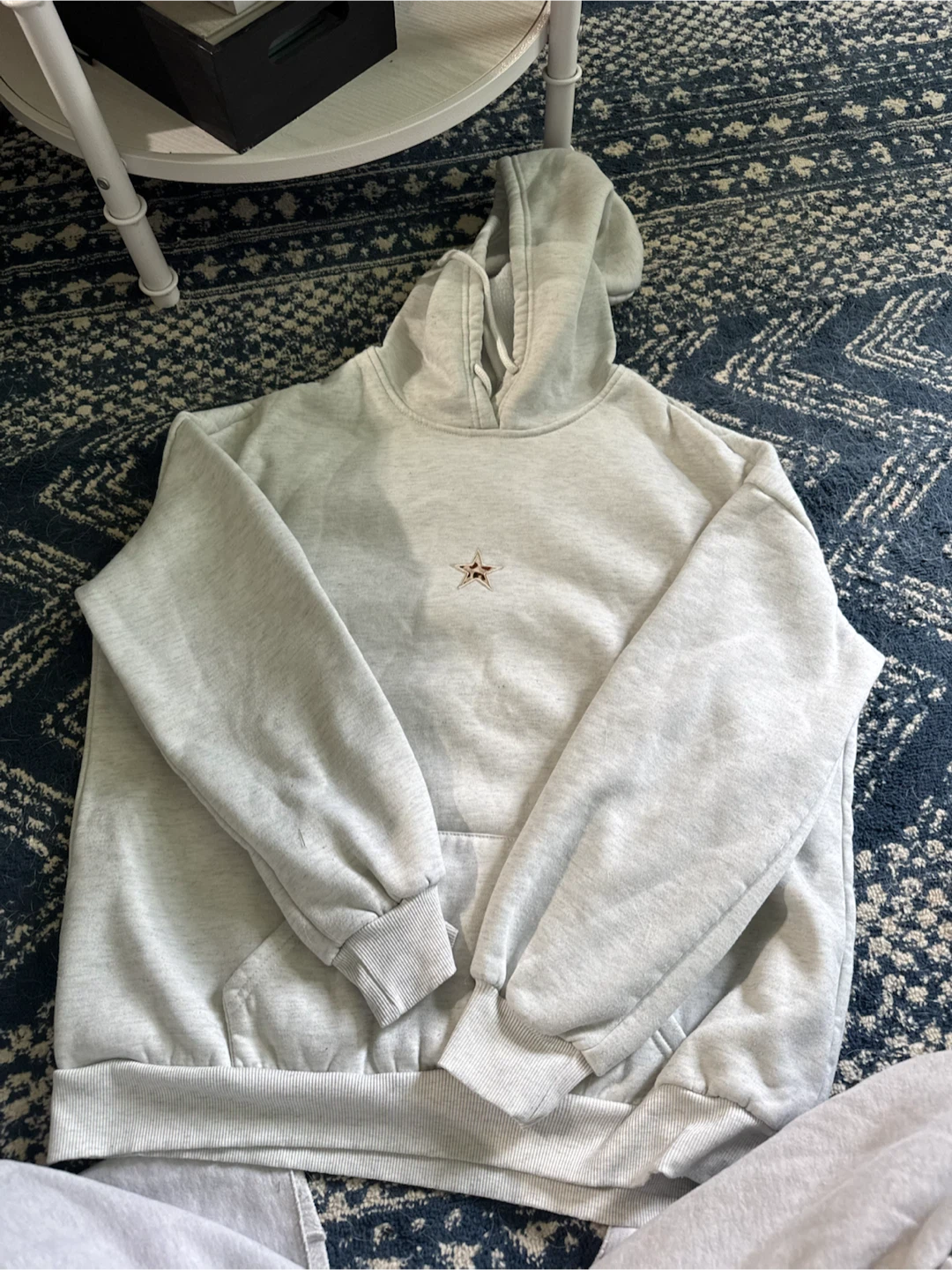 Light Grey Hoodie with Star Design