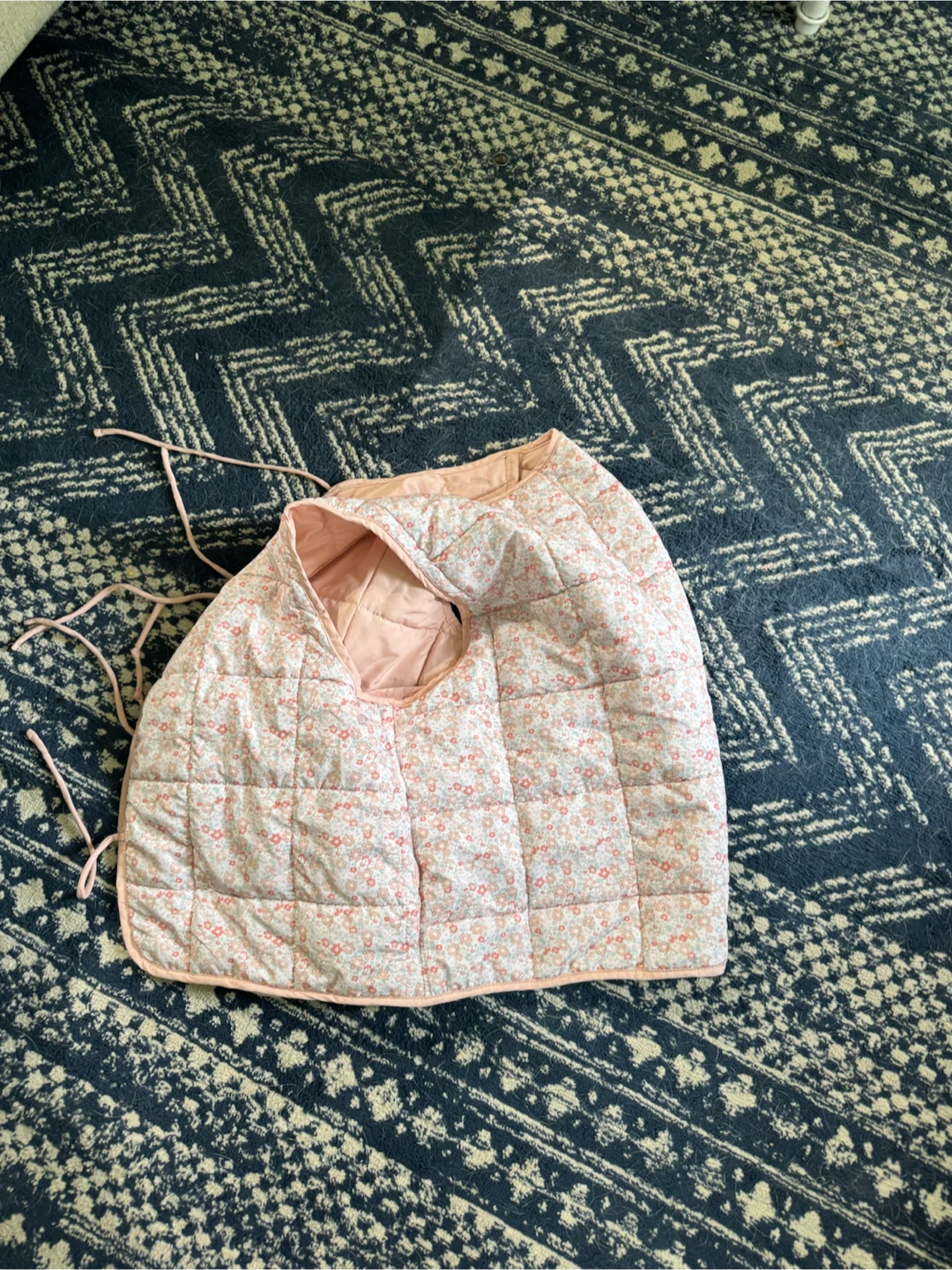Quilted  Vest with Floral Print