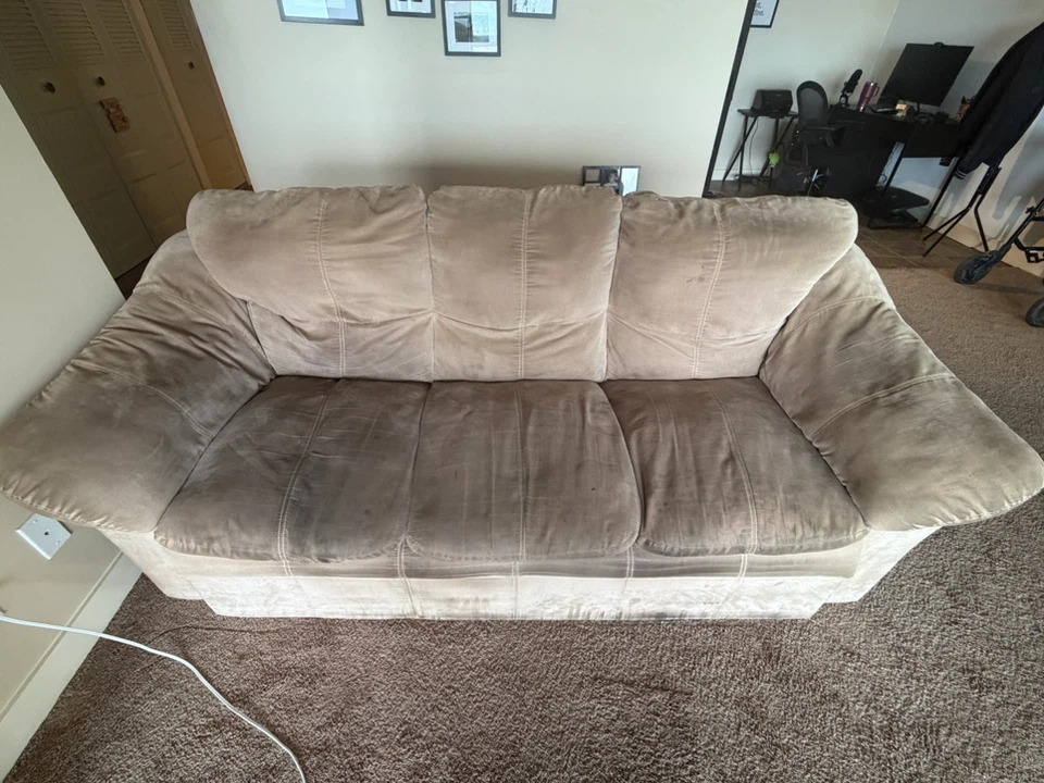Comfortable Suede Sofa