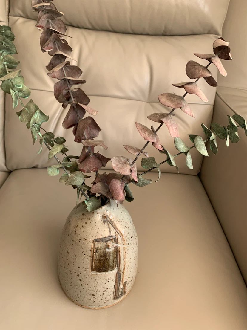 “ Hand Made, Painted Glazed Ceramic Tile Flower Vase “ !