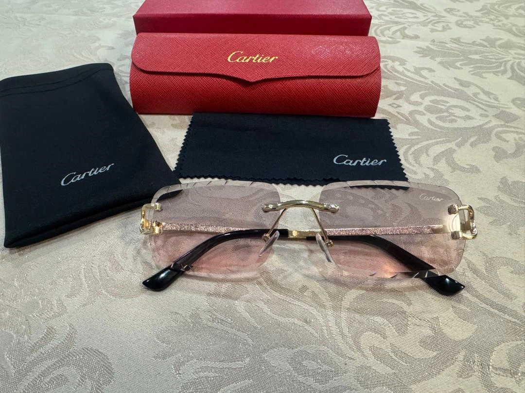 Cartier Rimless Pink Tinted Sunglasses - photo 2