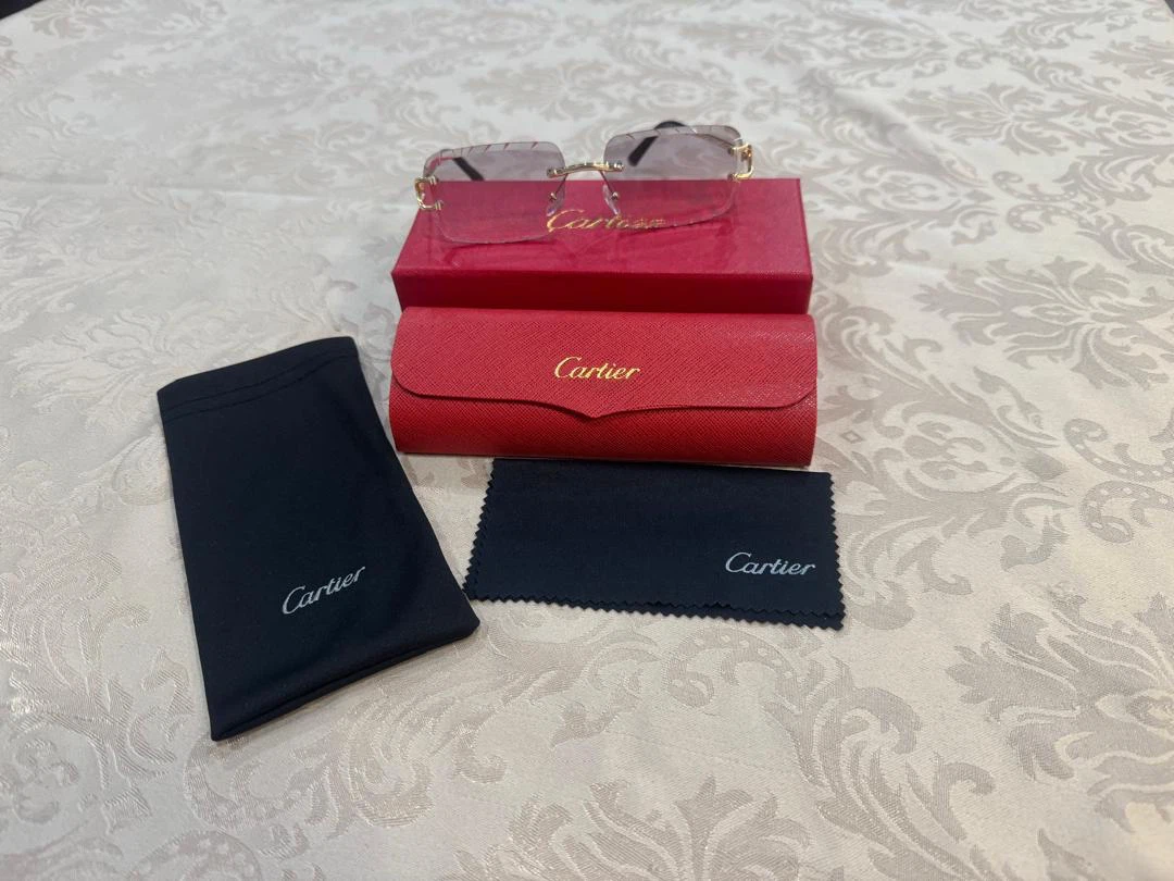 Cartier Rimless Pink Tinted Sunglasses - photo 3