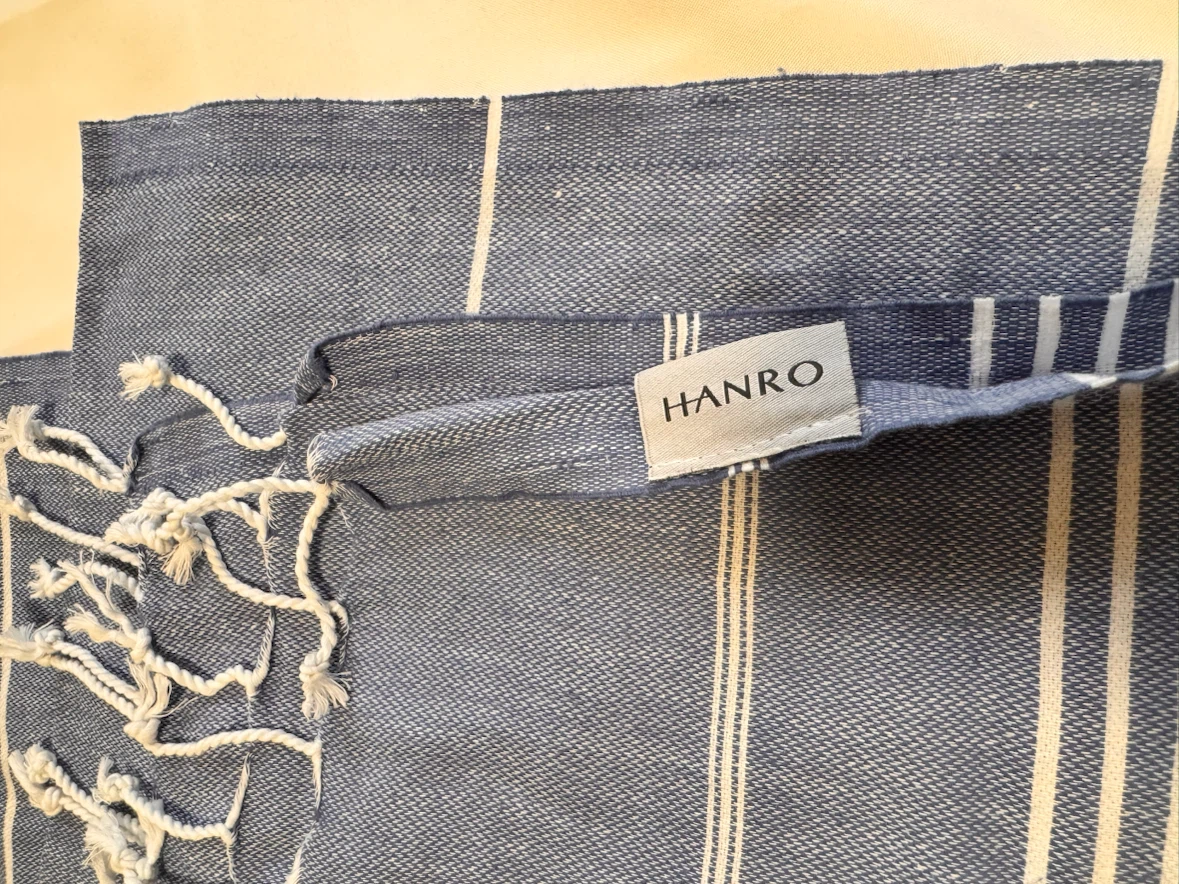 Blue and White Striped Cotton scarf