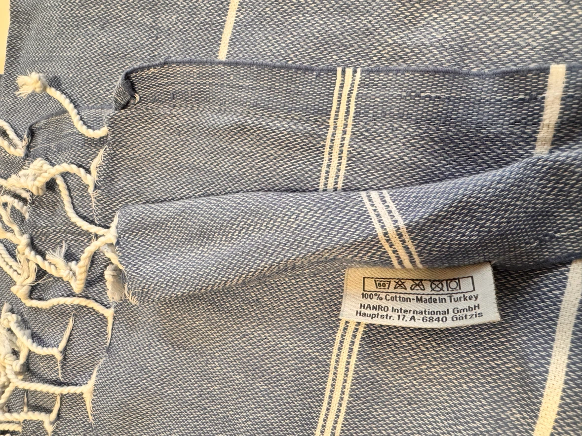 Blue and White Striped Cotton scarf - photo 4