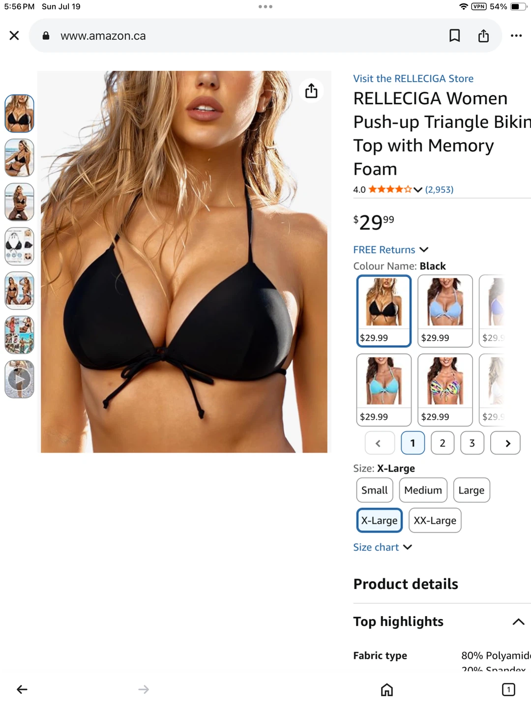 RELLECIGA Black Push-up Triangle Bikini Set - XL - photo 5
