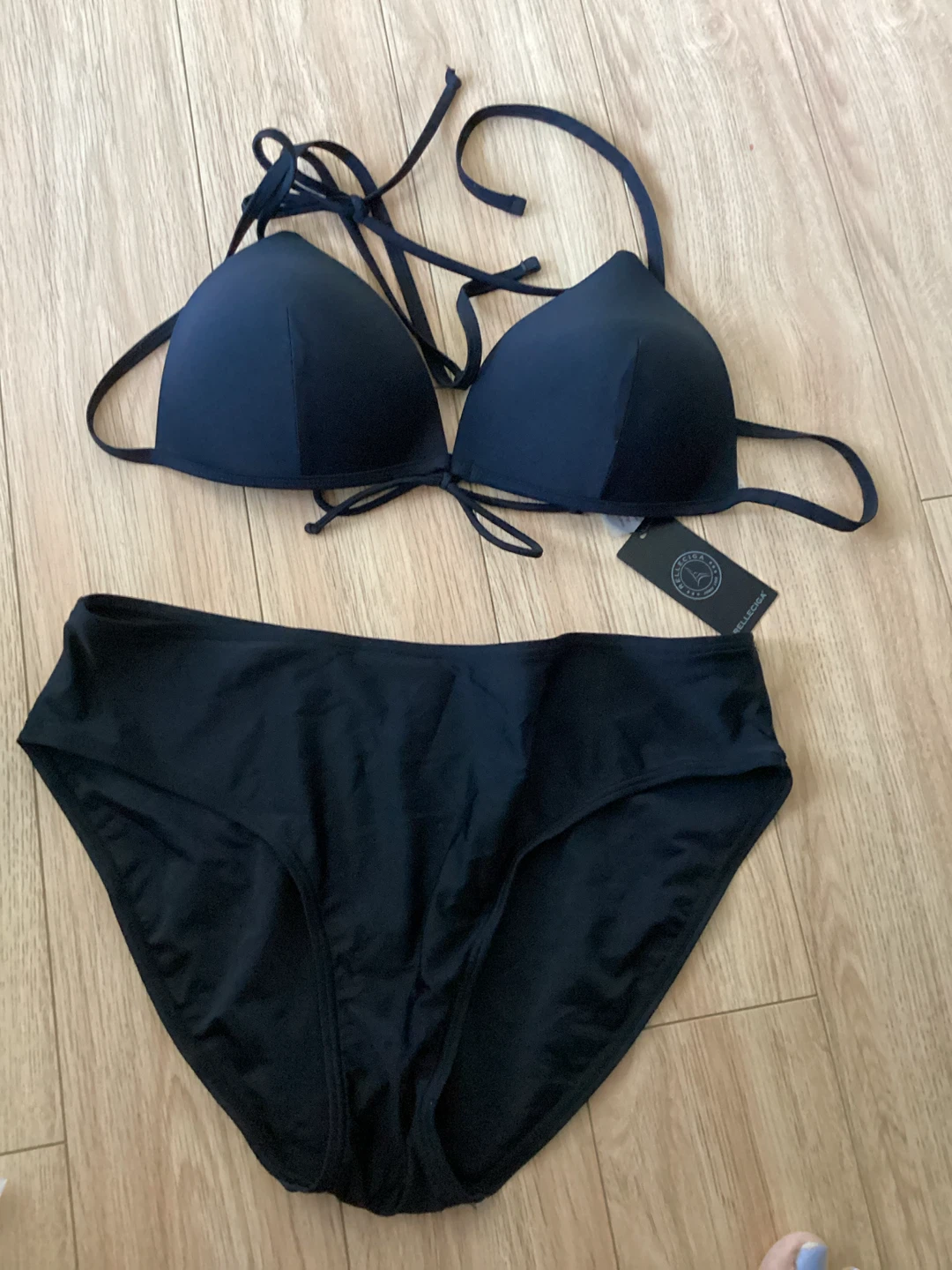 RELLECIGA Black Push-up Triangle Bikini Set - XL