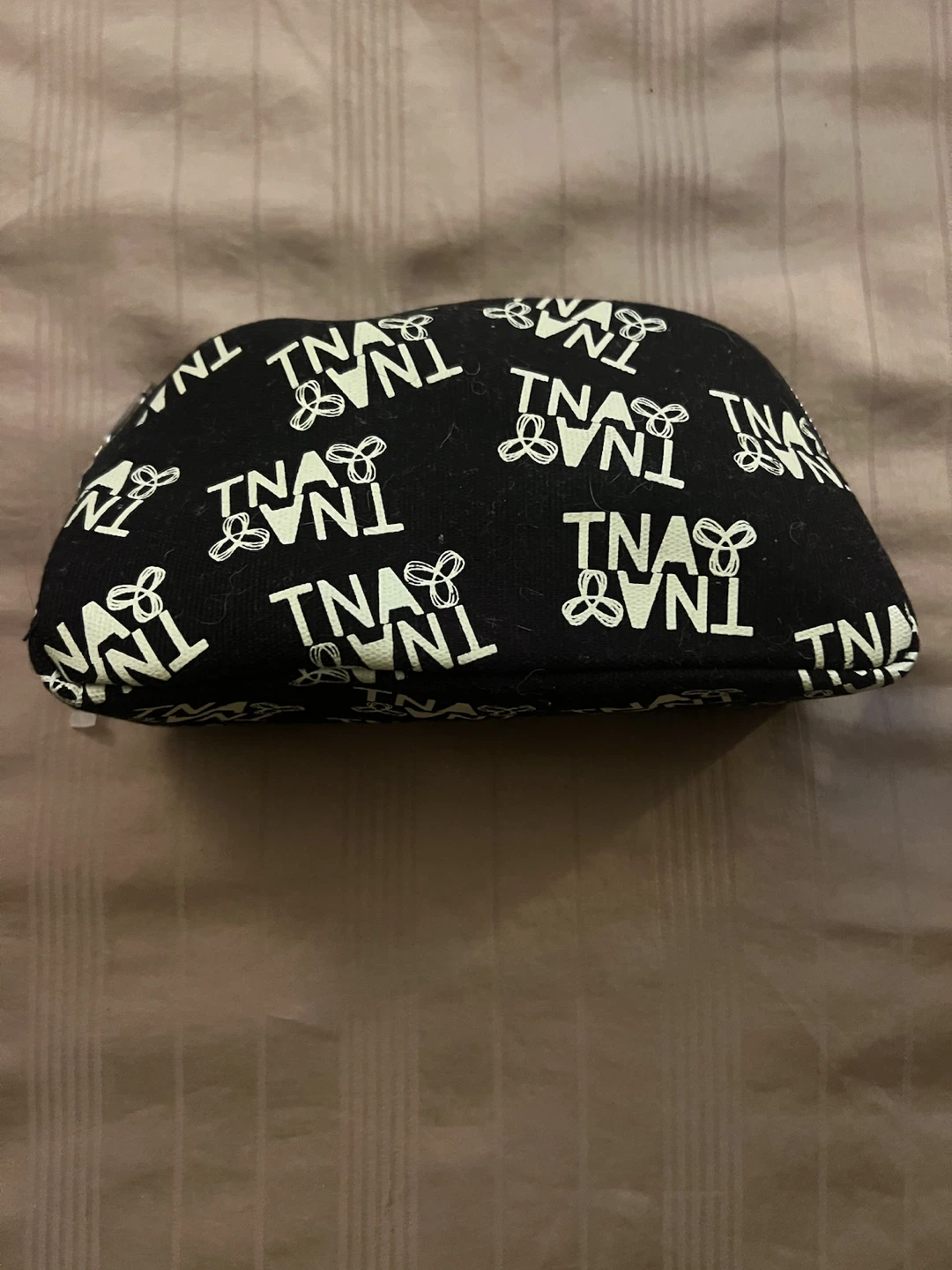 TNA Black Cosmetic Bag with White Logo Print