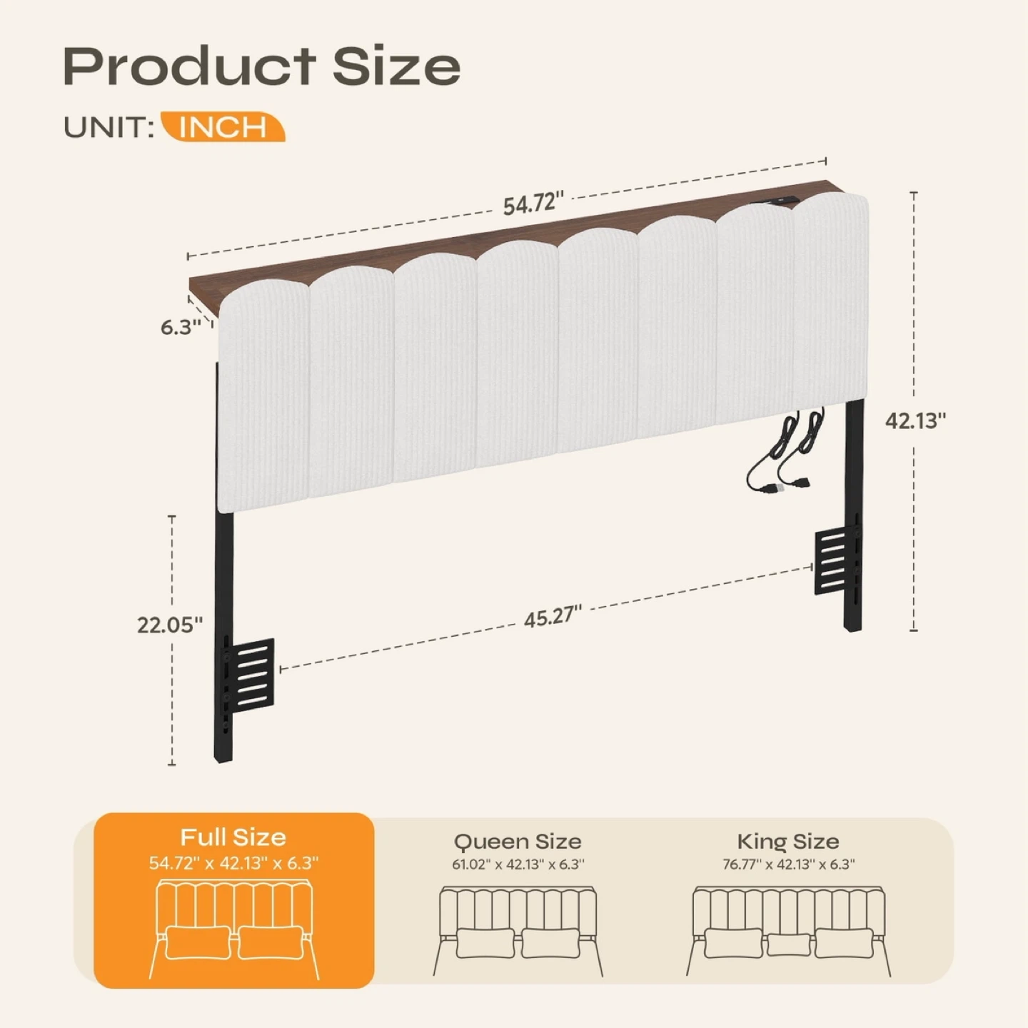 Pinmoco Full Headboard with Storage Shelf, LED Light bed - photo 5