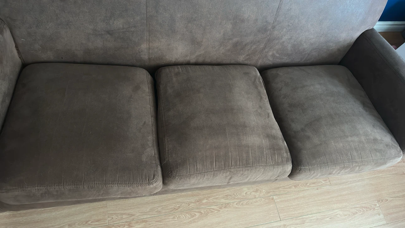 Brown Suede 3-Seater Sofa - photo 3