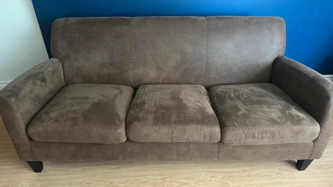 Brown Suede 3-Seater Sofa - photo 4
