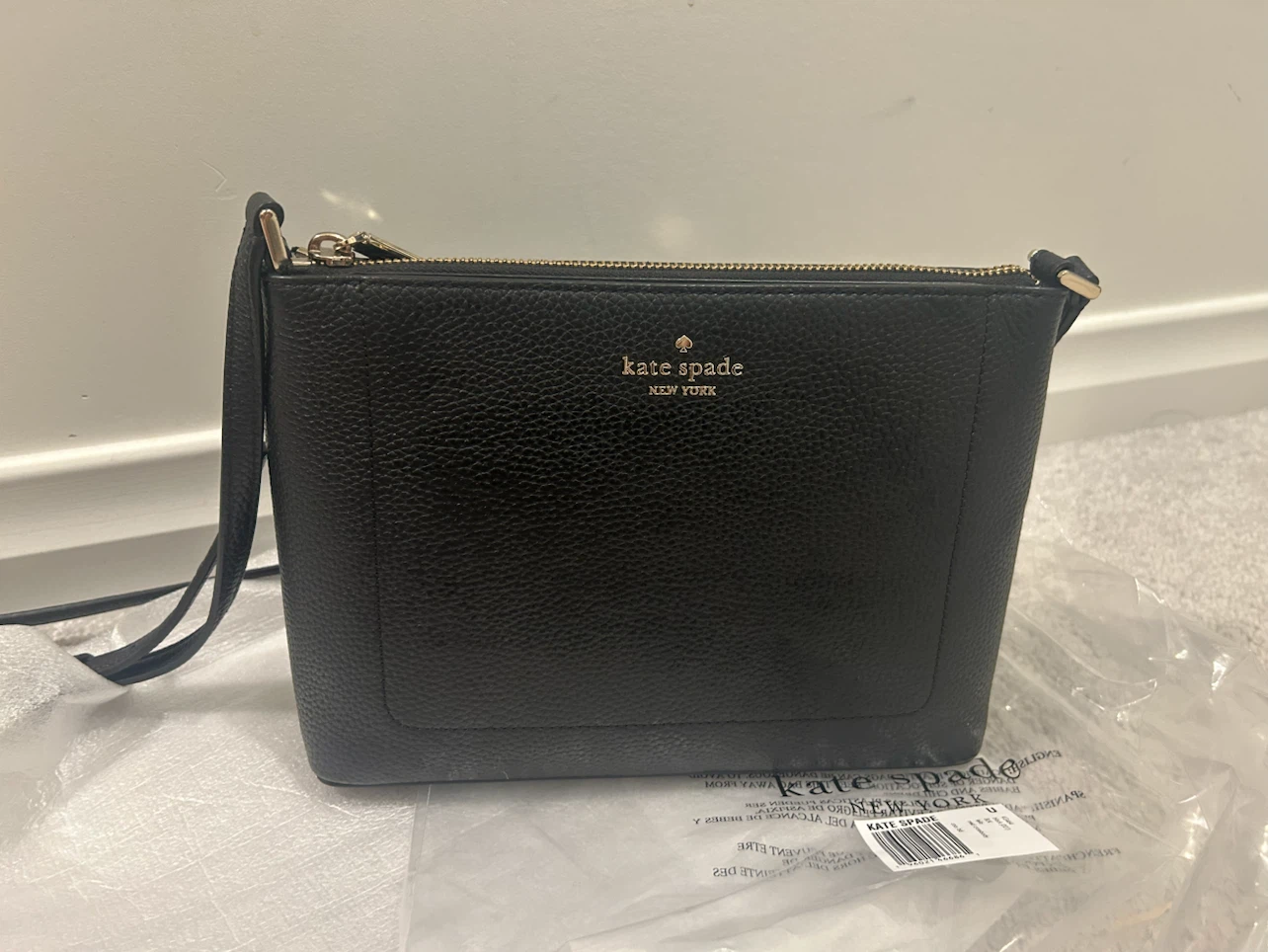 Kate Spade Black Pebble Leather Crossbody Bag