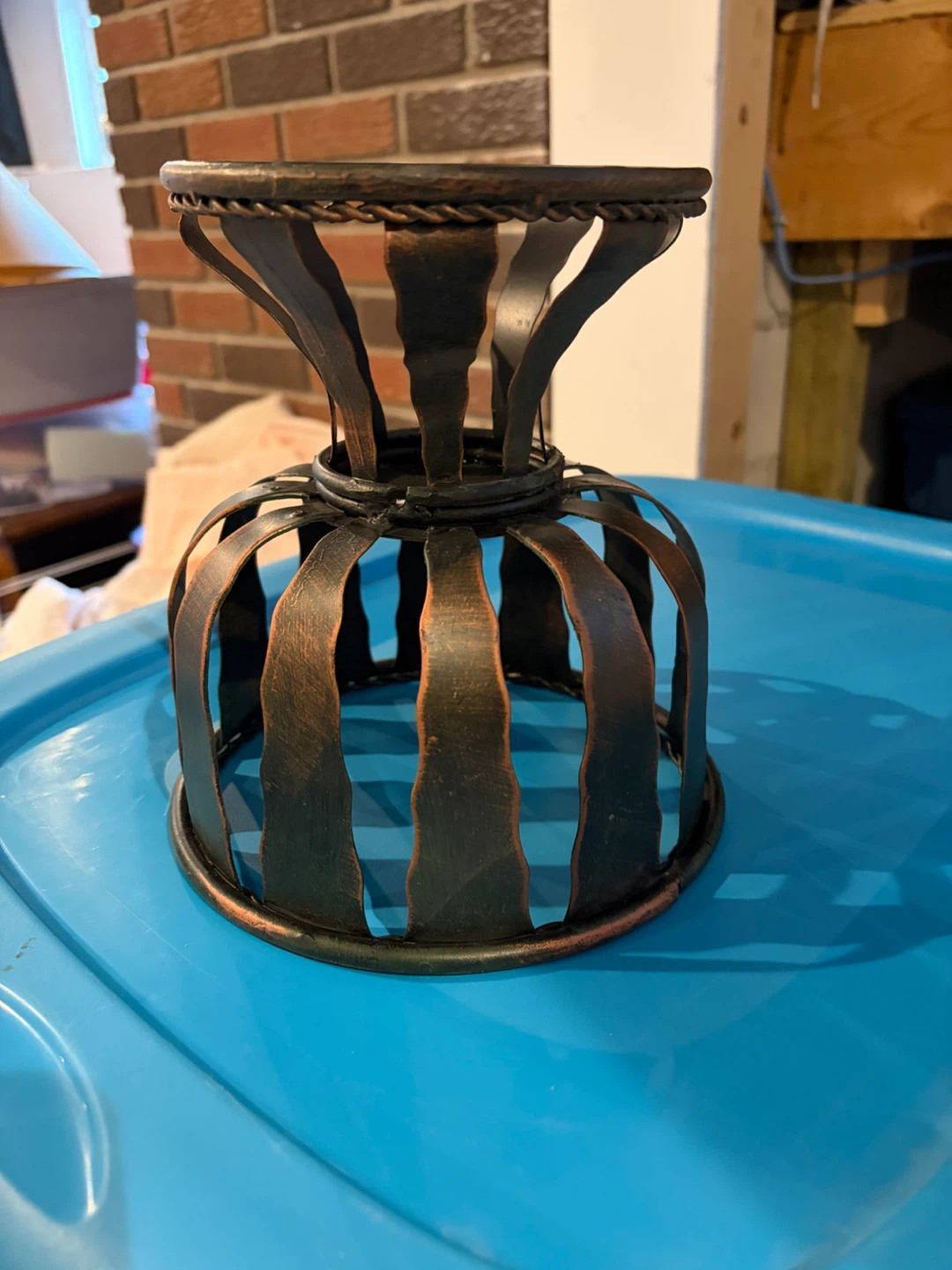 Rustic Metal Candle Holder Pedestal - photo 2