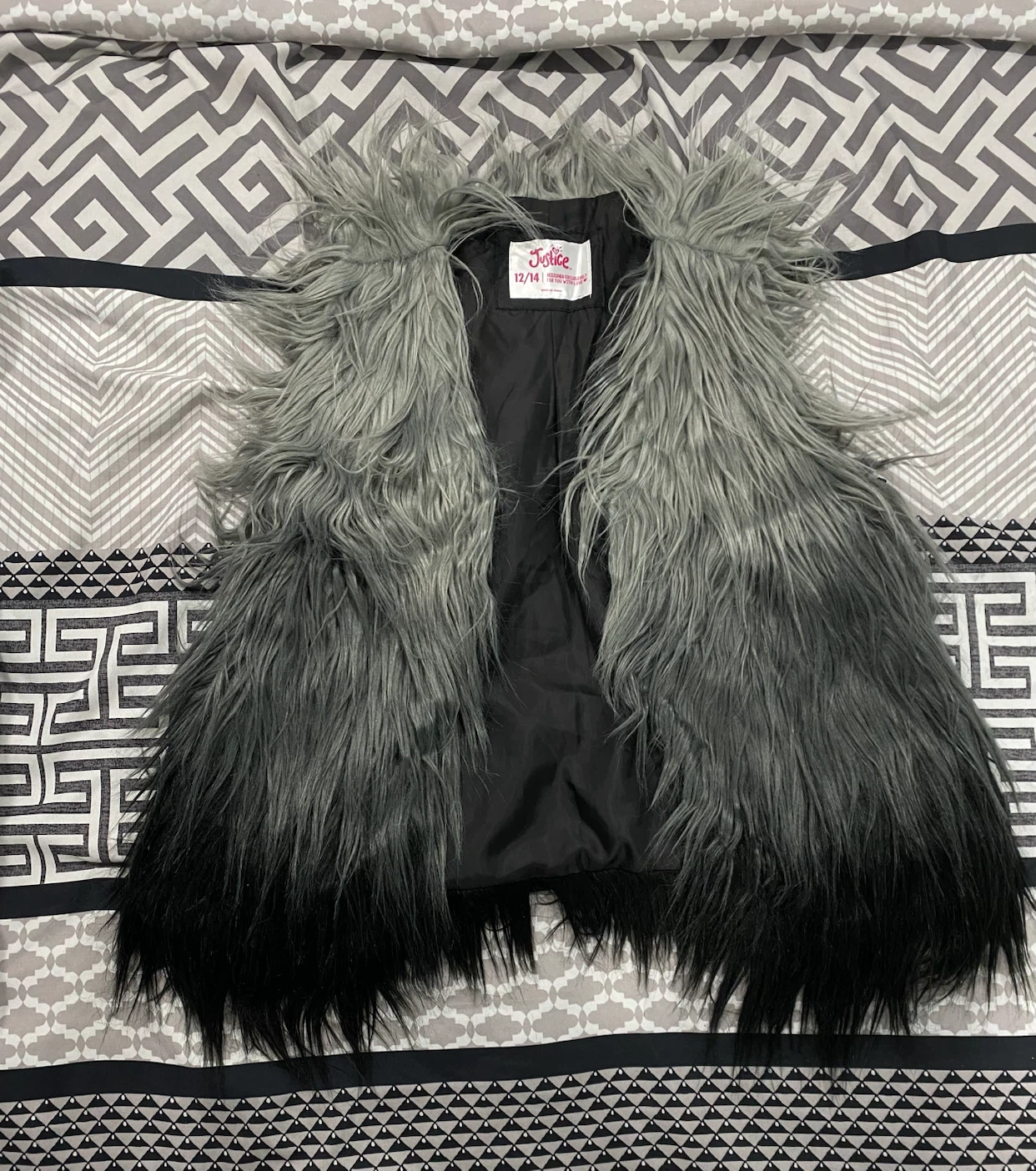 Justice Faux Fur Ombre Vest Size 12/14