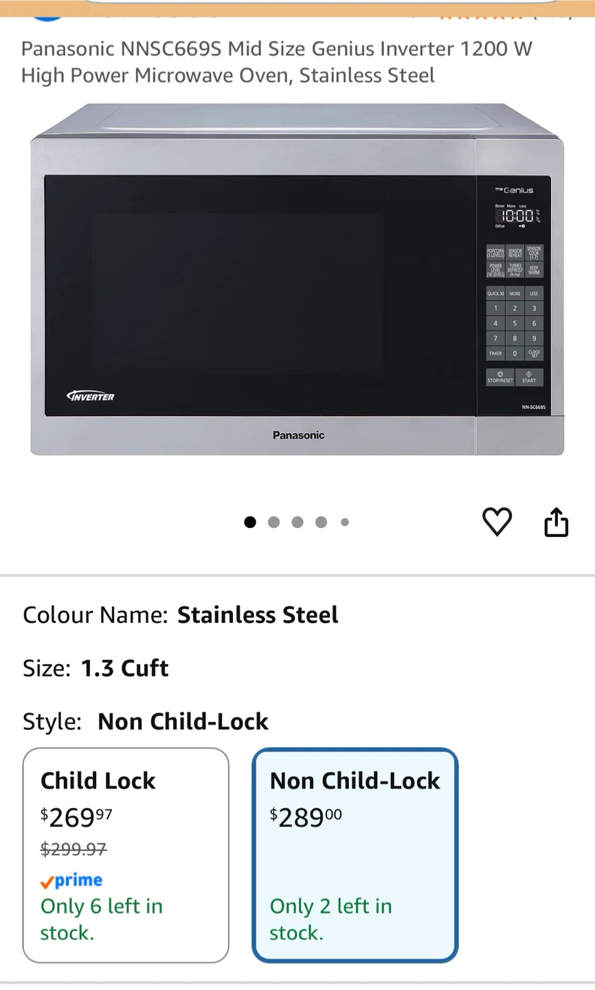 Panasonic Stainless Steel Microwave