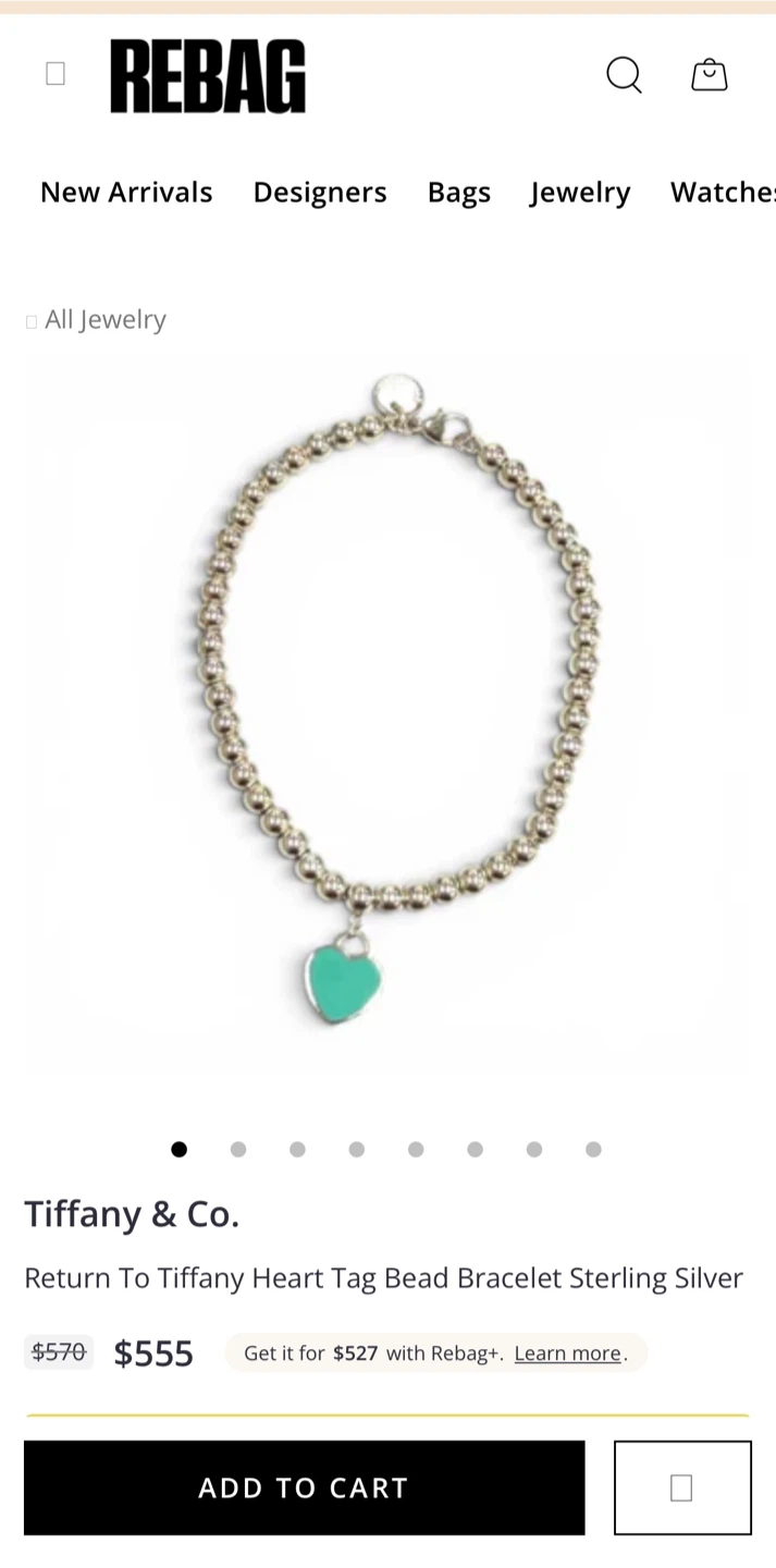 Tiffany & Co. Heart Tag Bead Bracelet Sterling Silver - photo 2
