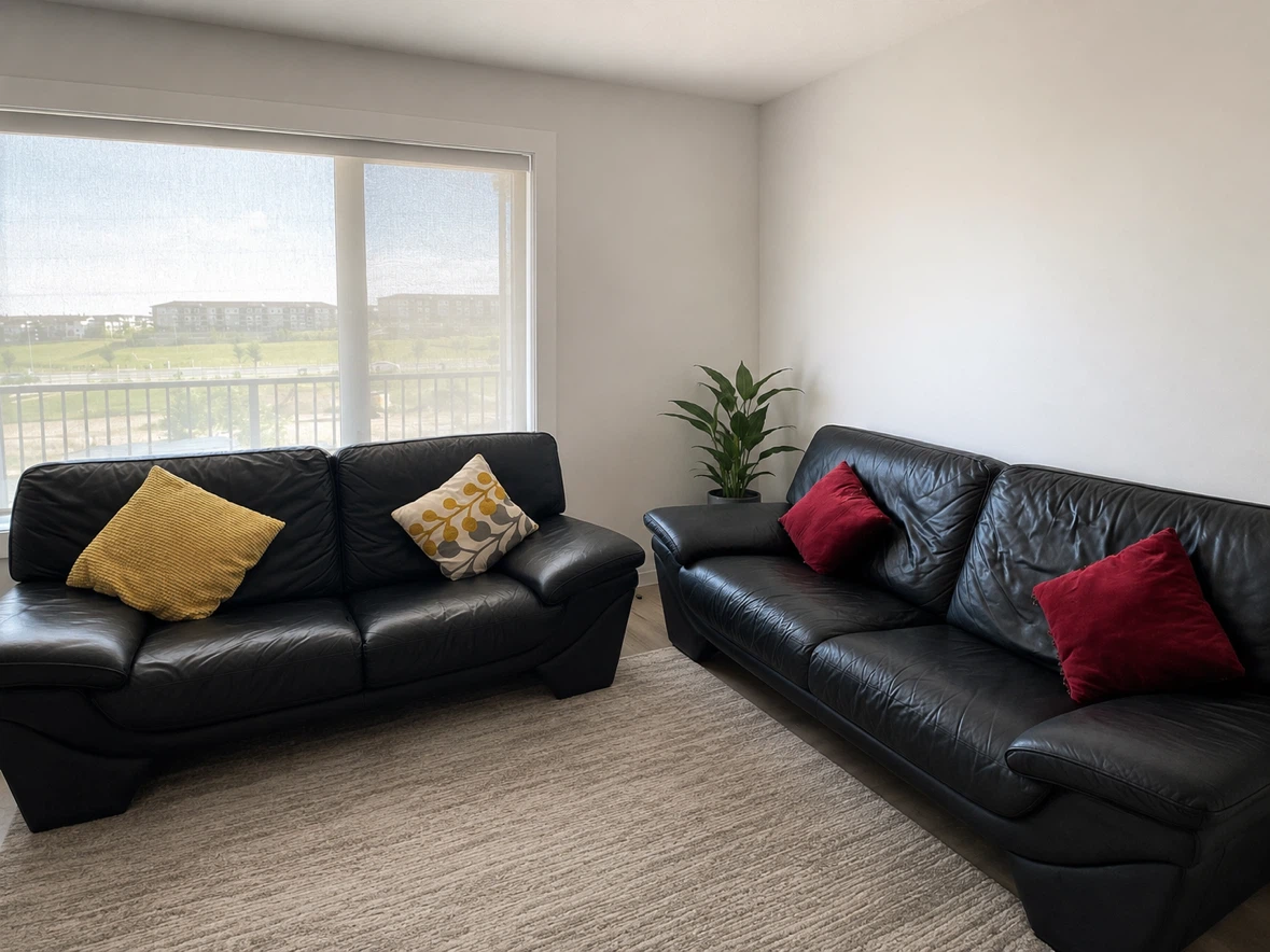 Black Leather Loveseat Sofa