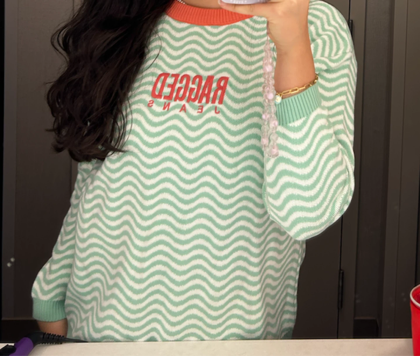 Ragged Jeans Wave Knit Sweater