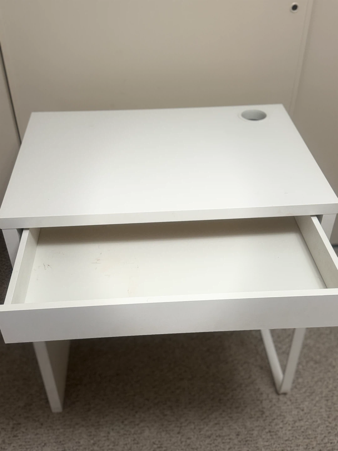 IKEA White Desk with Drawer - photo 2