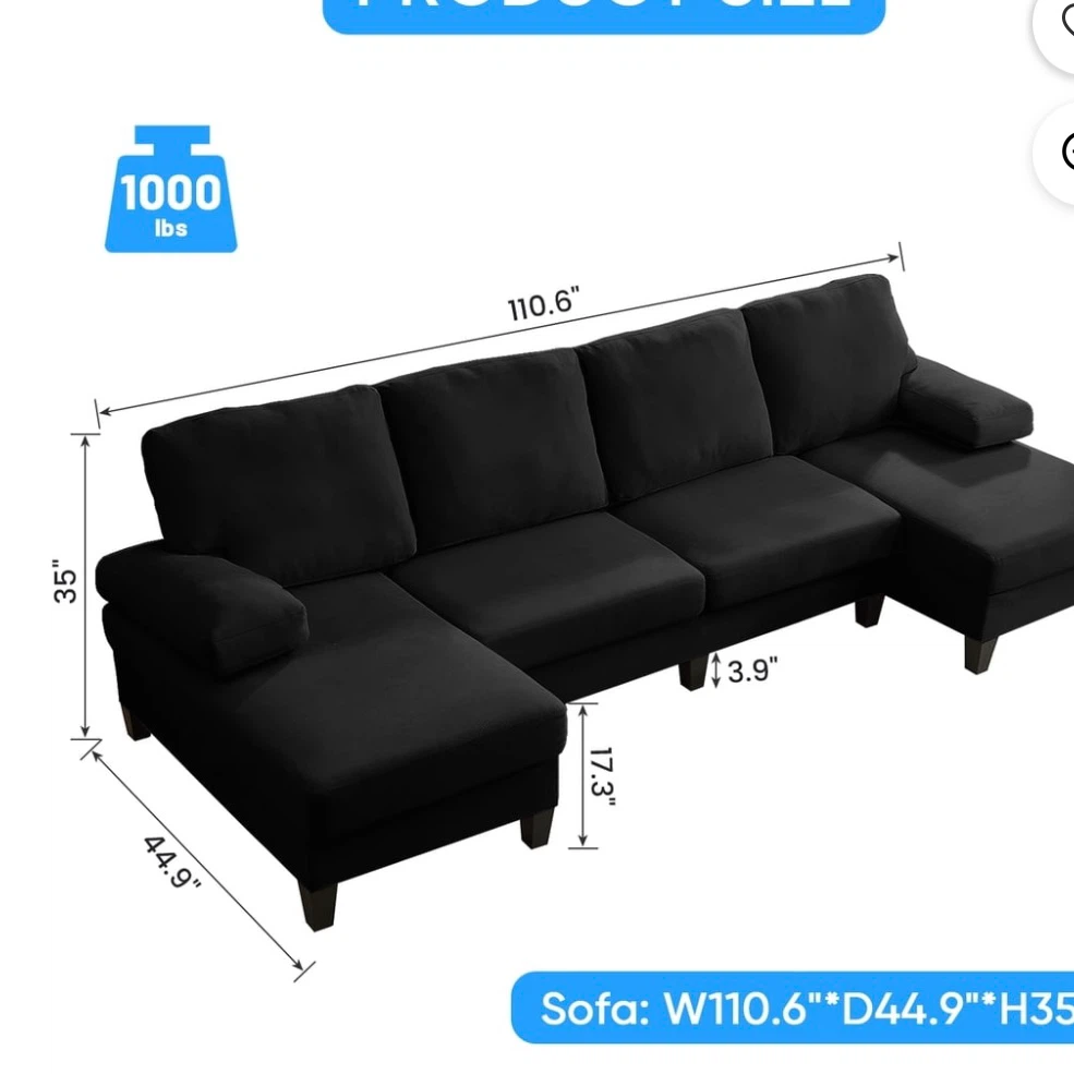 Big U shaped couch - photo 3