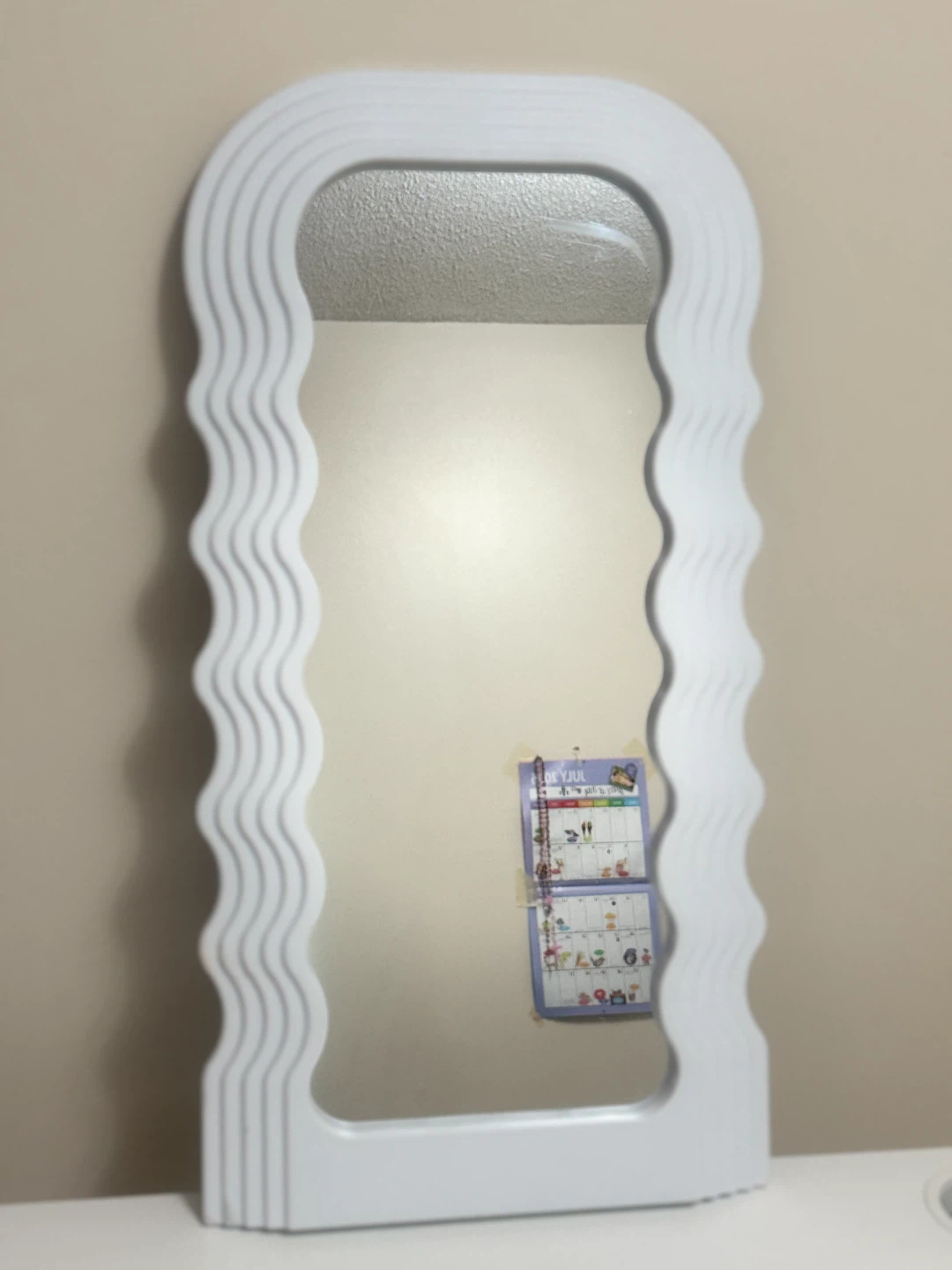 White Wavy Decorative Mirror