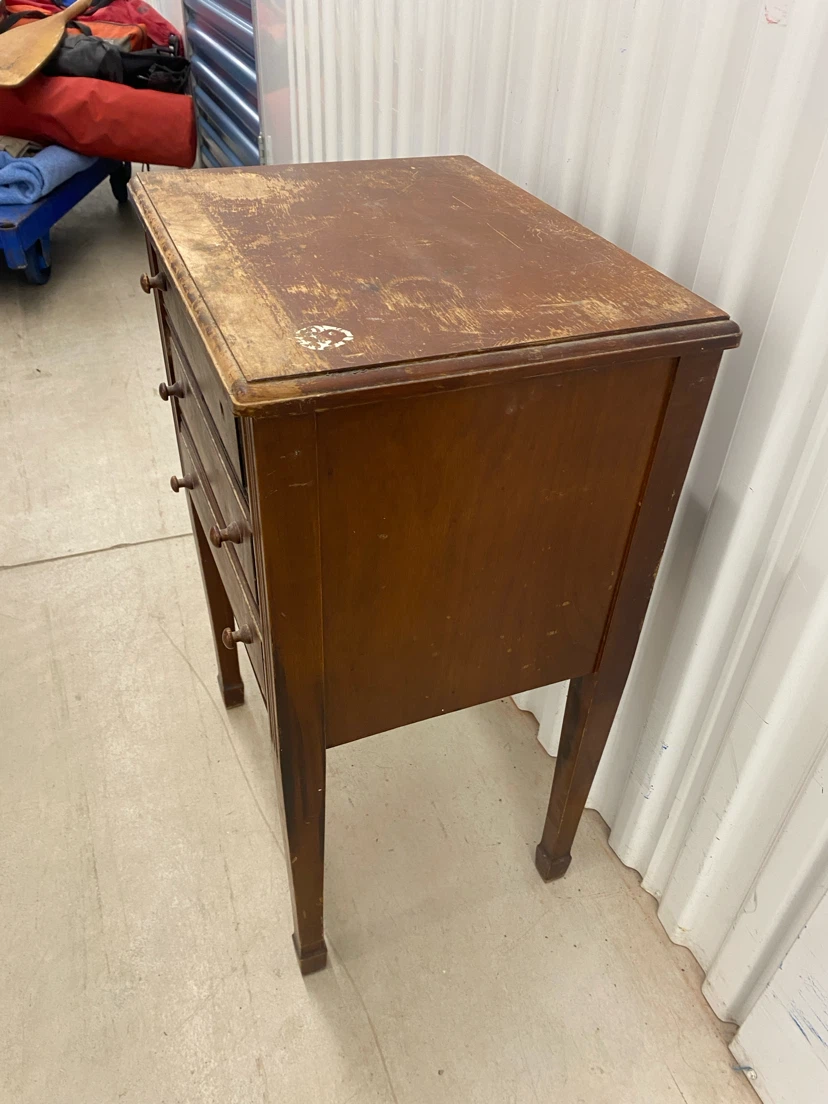 Antique Wooden Side Table with Drawers - photo 3