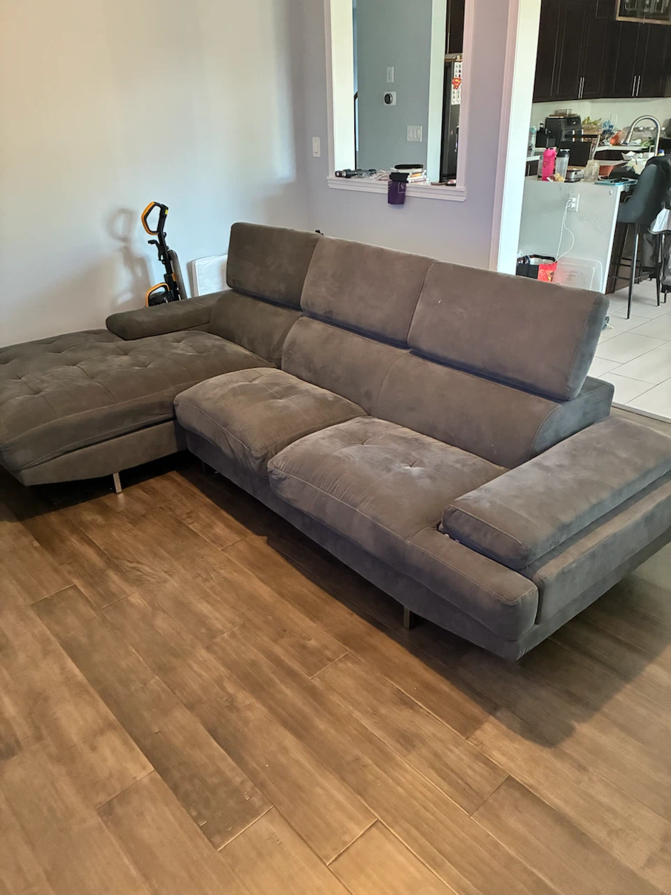 Grey Sectional Sofa with Chaise