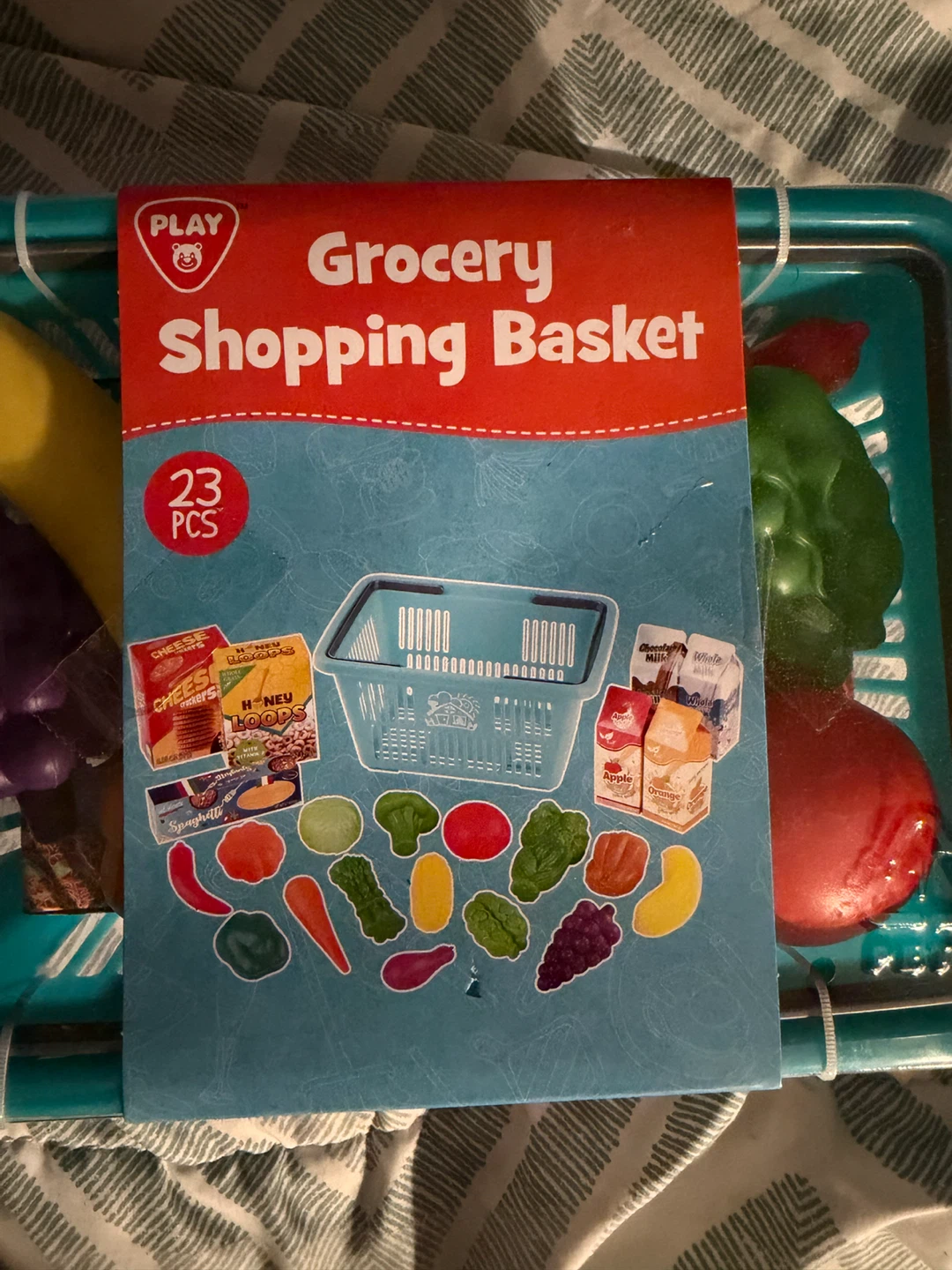 Play Grocery Shopping Basket with Pretend Food - photo 2