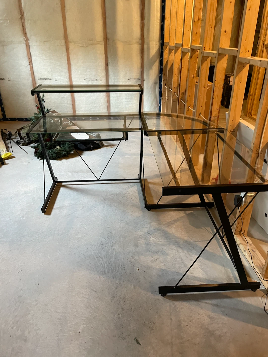 Glass L-Shaped Computer Desk