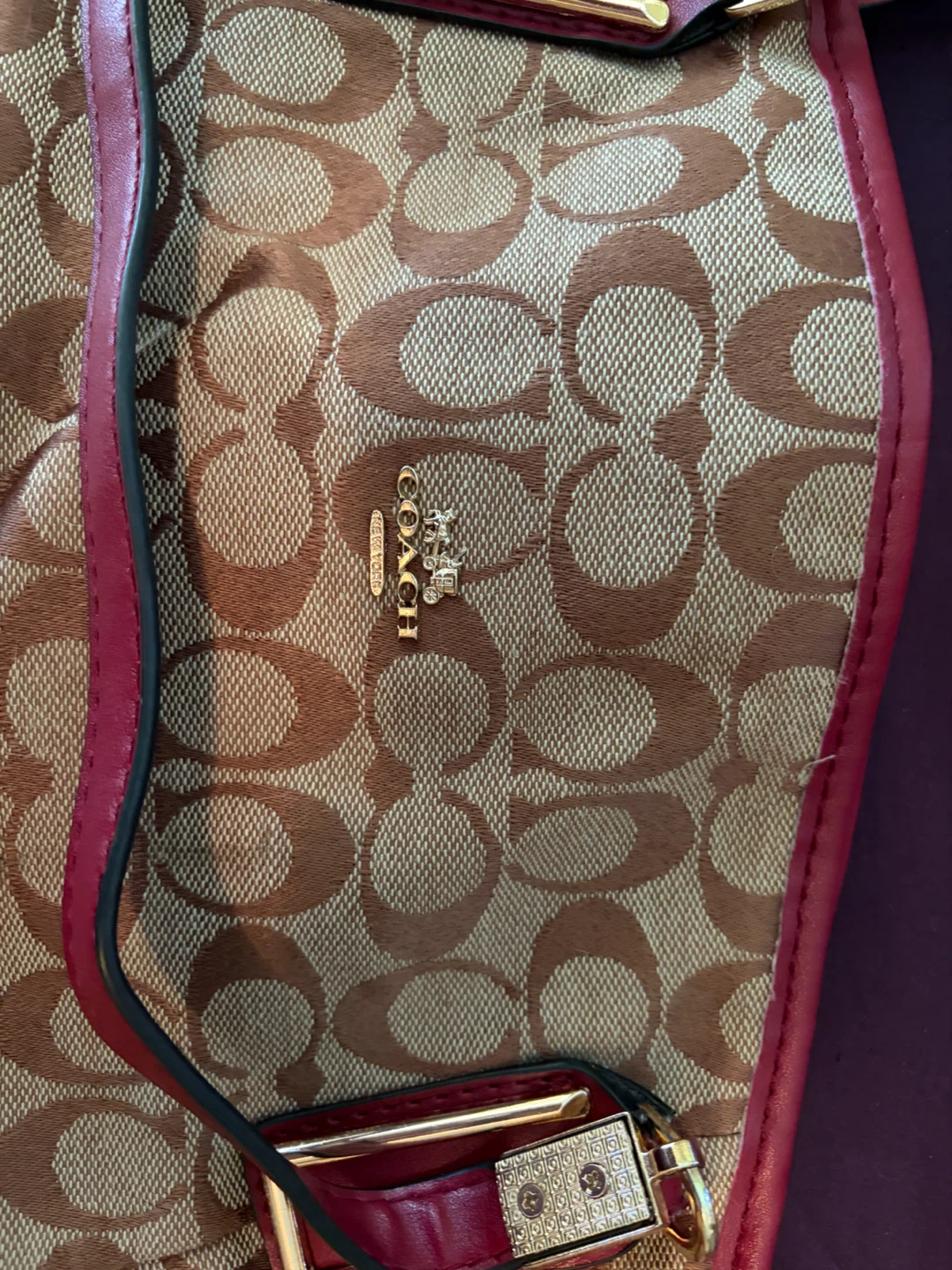 Coach Canvas Signature Tote Bag with Leather Trim - photo 2