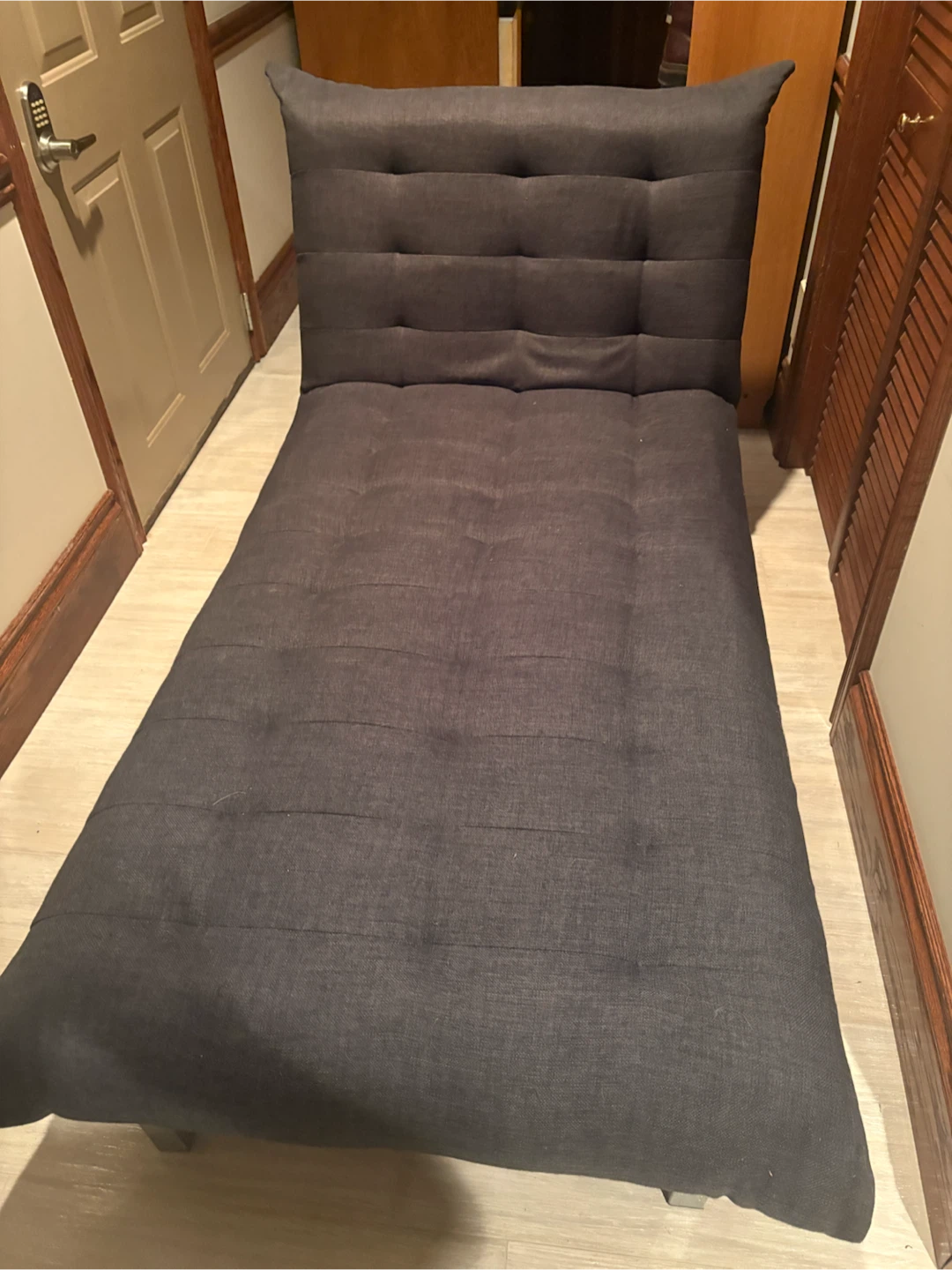Dark Grey Tufted Chaise Lounge