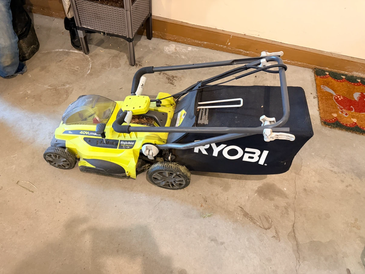 FREE — Ryobi 16” Lawn Mower — Needs Repair / Good for Parts
