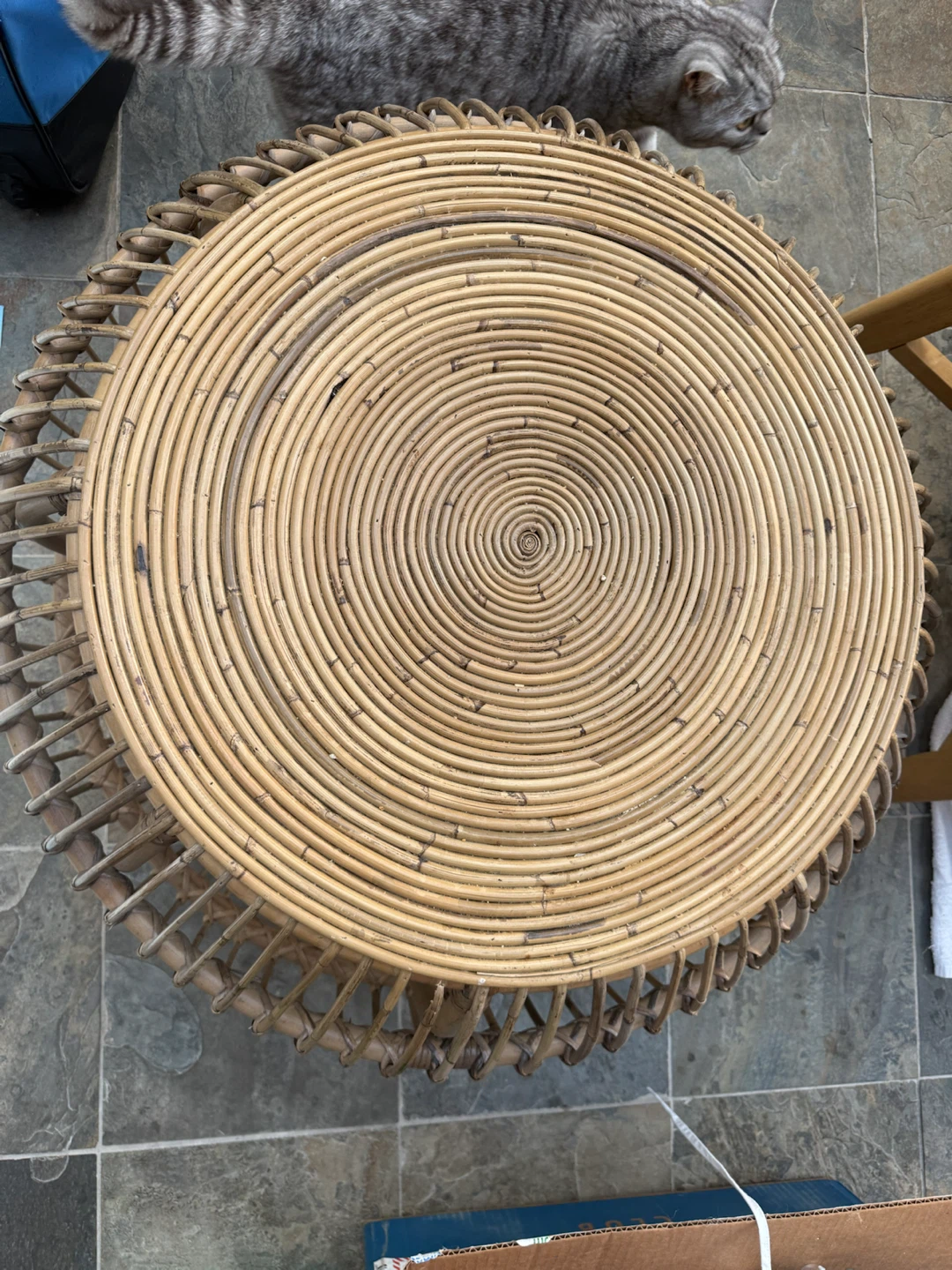 Round Woven Rattan Side Table - photo 2