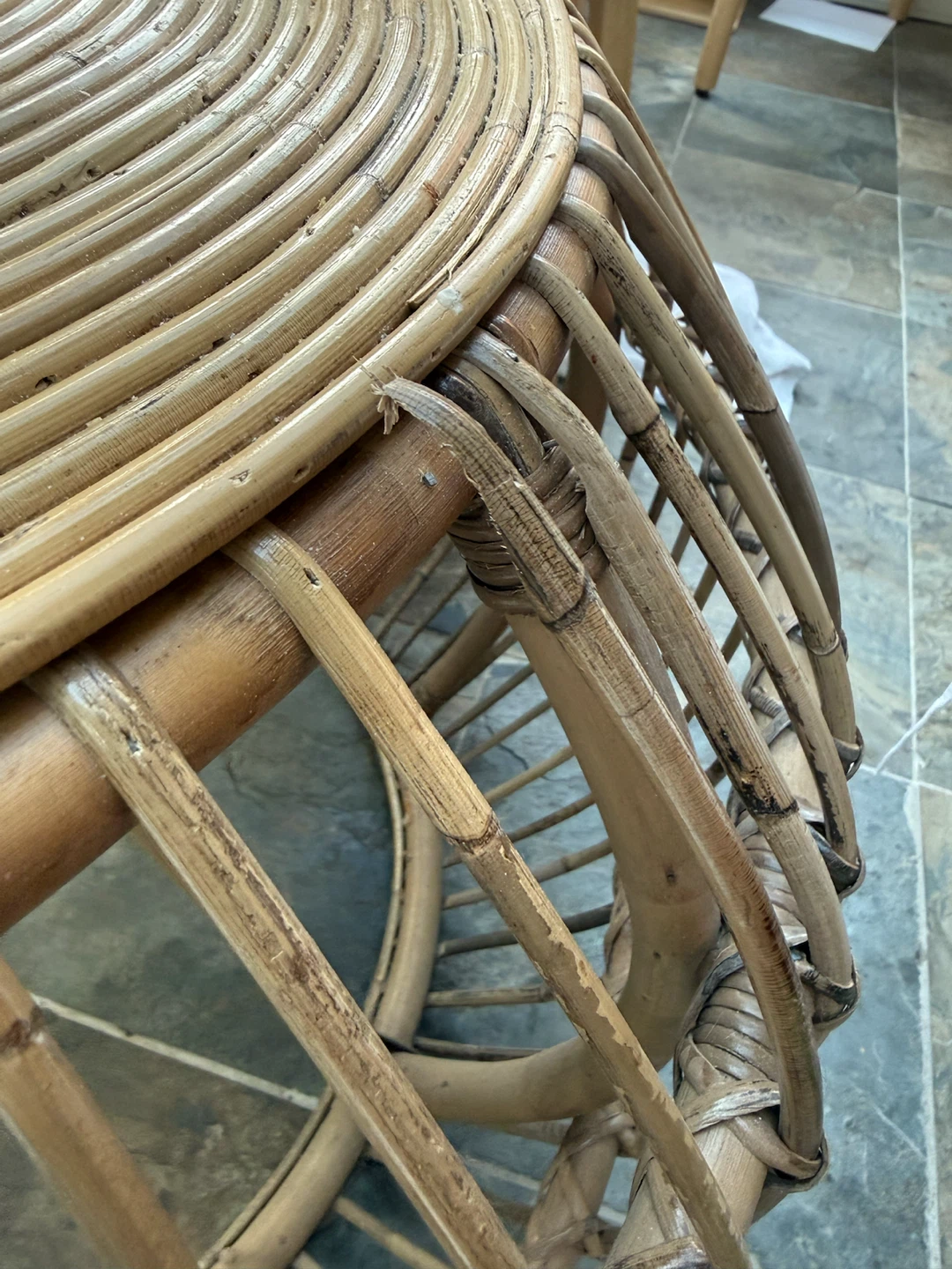 Round Woven Rattan Side Table - photo 3