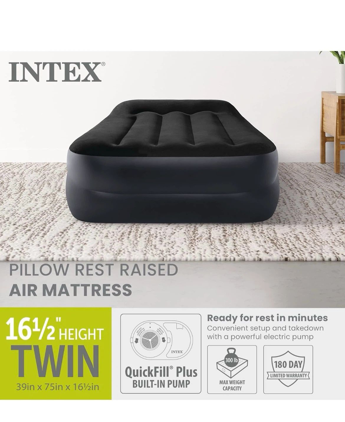 Intex Pillow Rest Raised Air Mattress