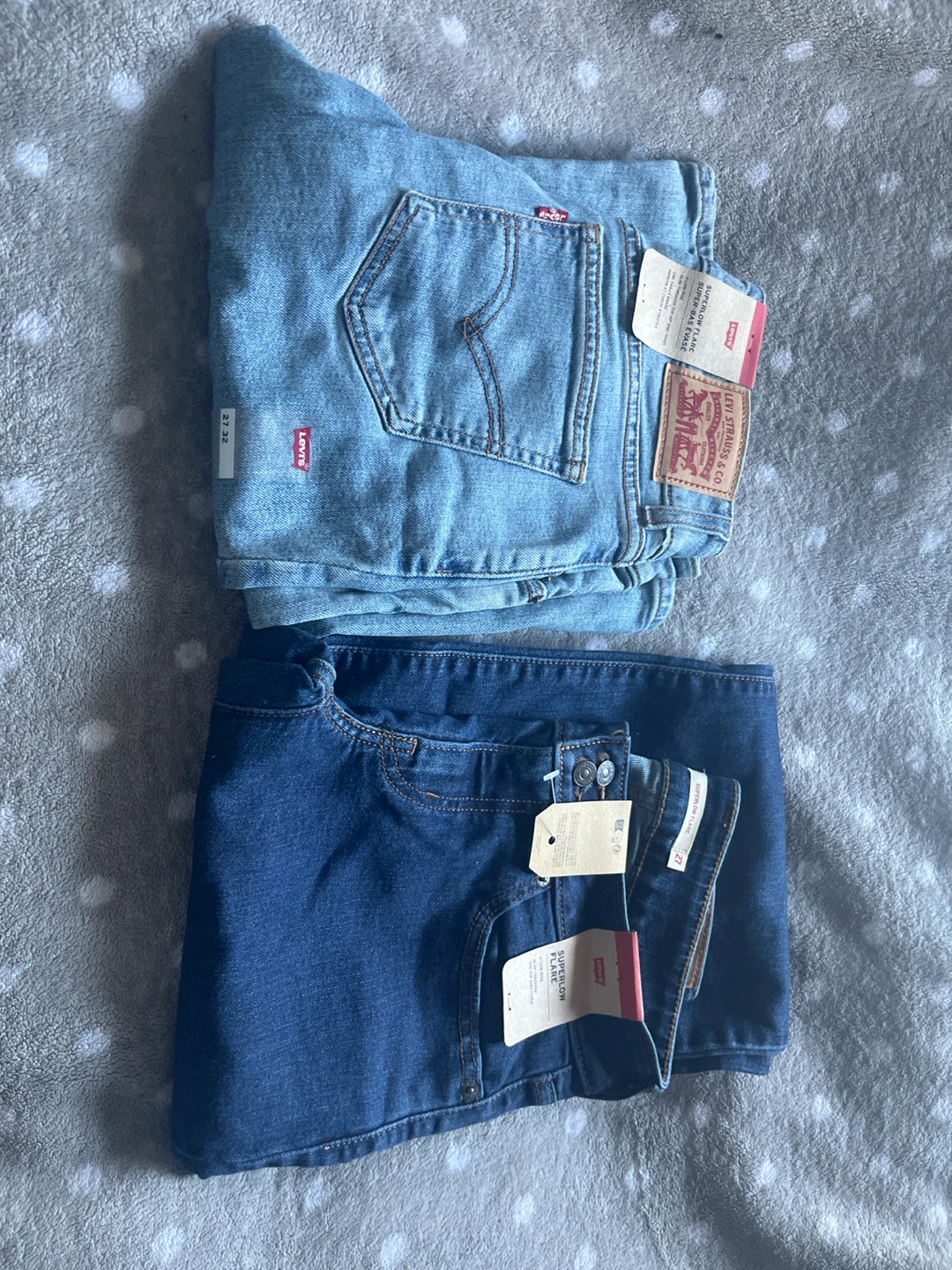 2 for $100 brand new w tags Levi's Super Low Flare