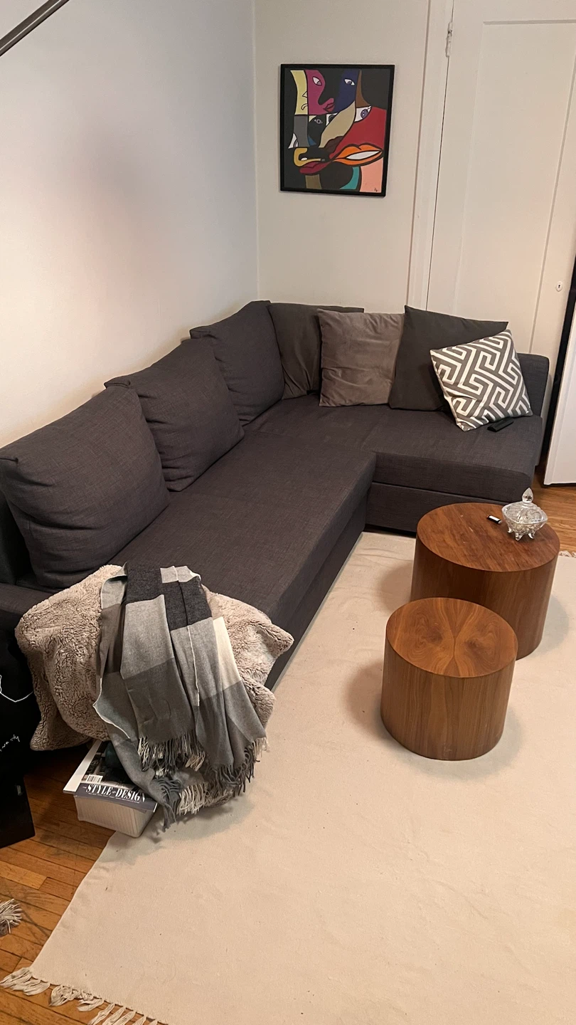 IKEA Sectional Sofa Bed with Storage - Dark Grey