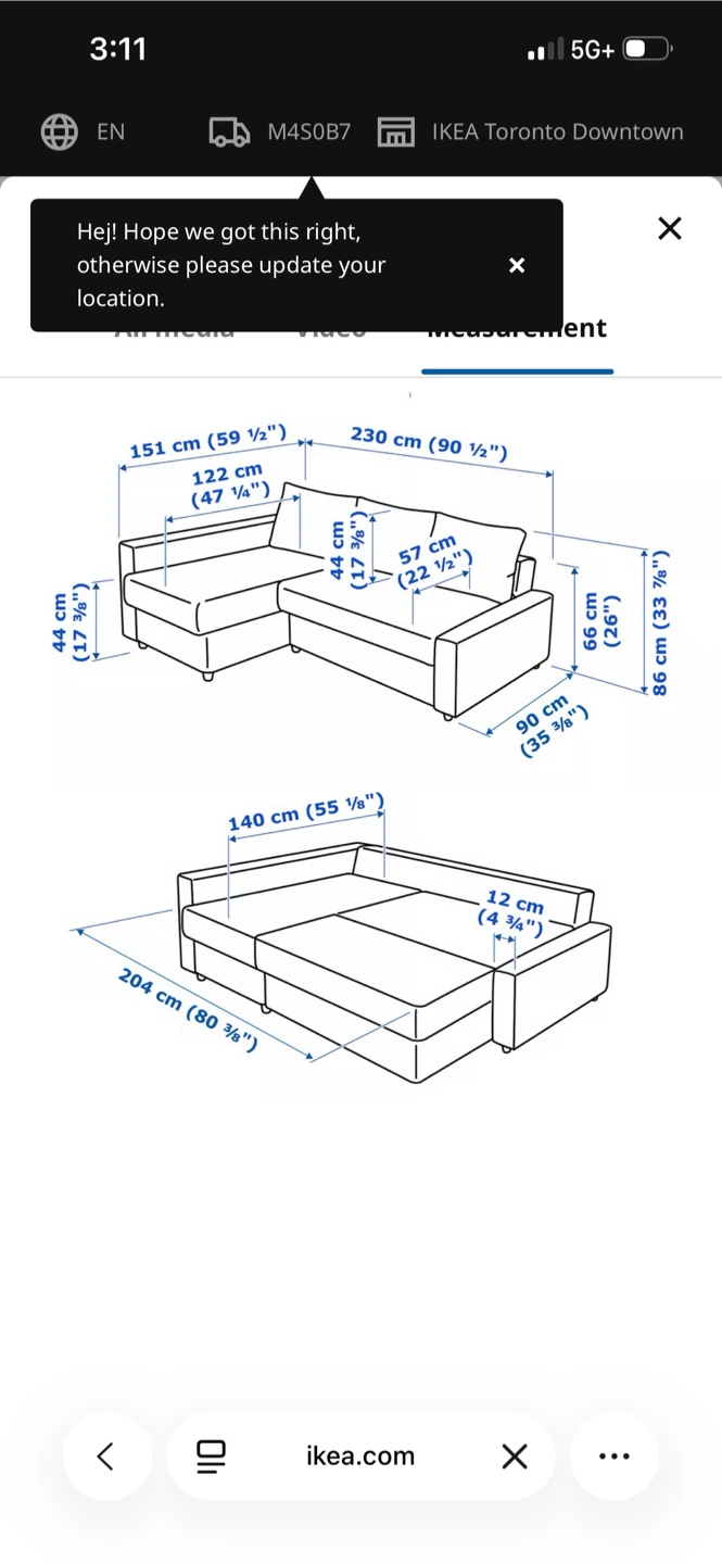 IKEA Sectional Sofa Bed with Storage - Dark Grey - photo 5
