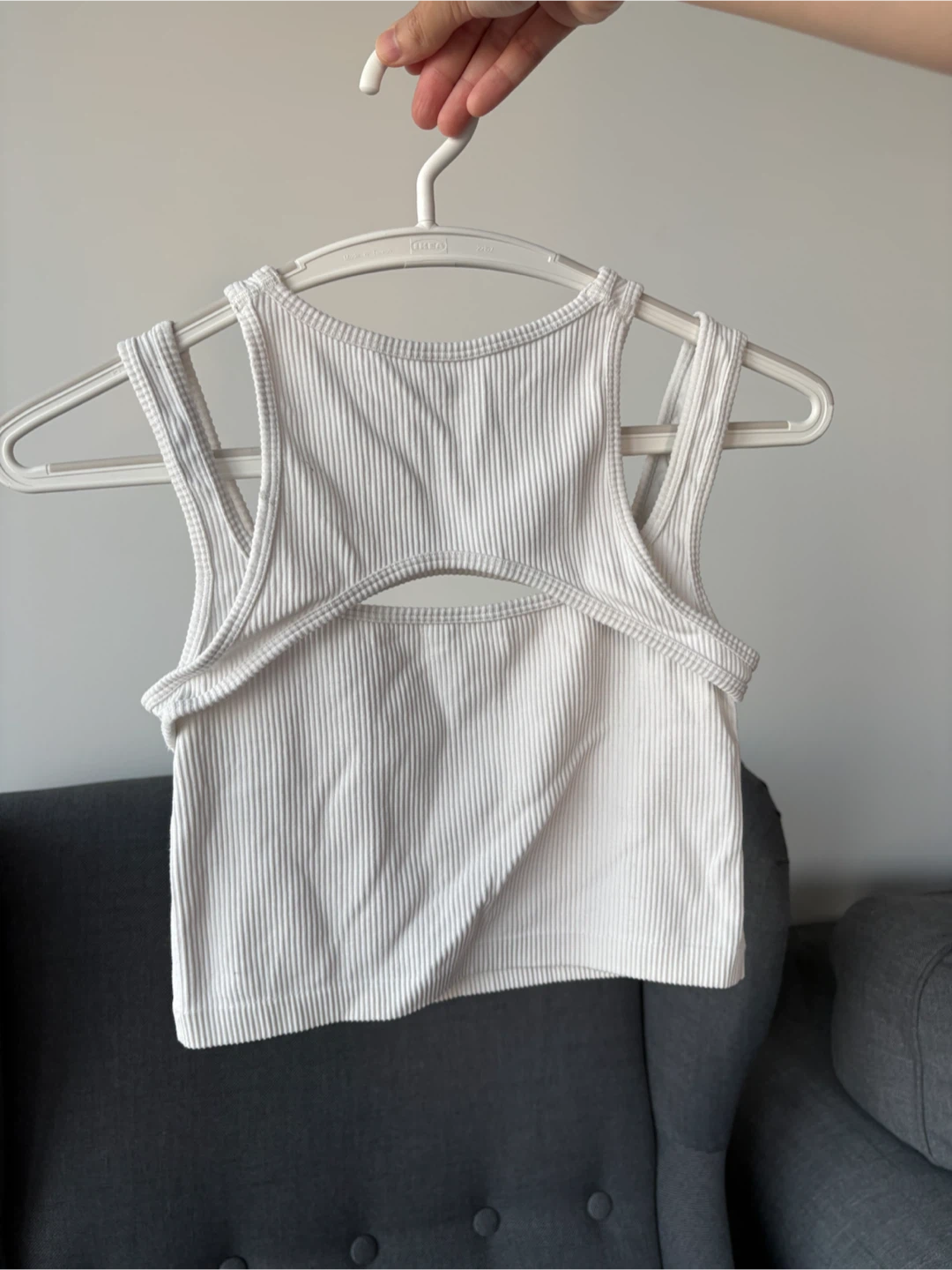 Garage White Ribbed Cut-Out Tank Top - photo 2