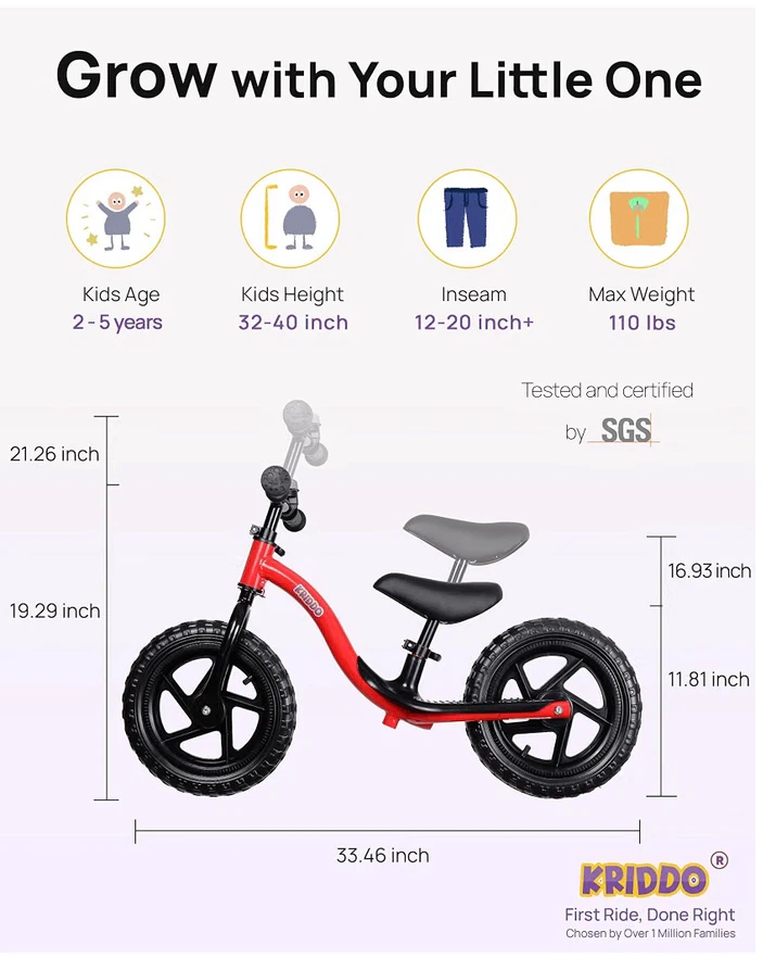Kriddo toddler balance bike - photo 2
