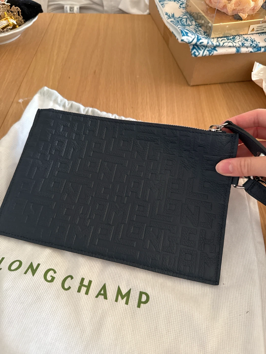 Longchamp Le Pliage Pouch Clutch Navy Blue