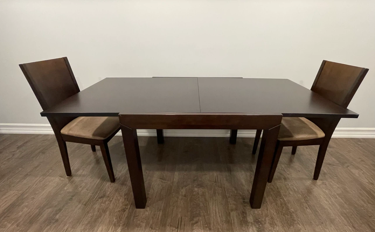 Dark Brown Dining Table with 4 Chairs