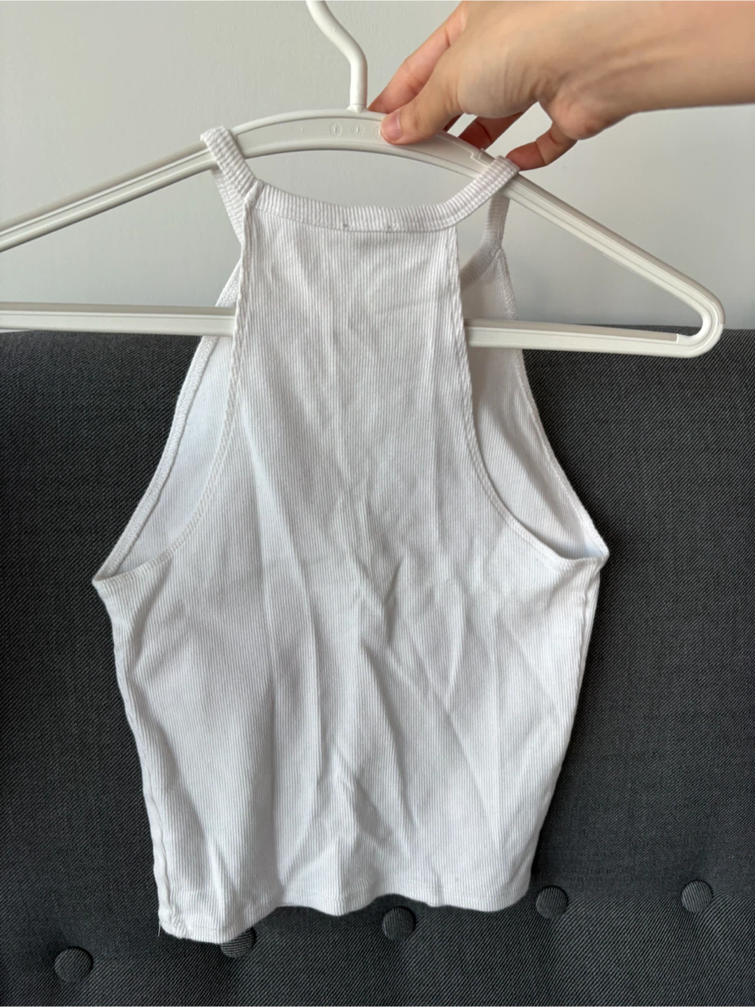 Garage White Ribbed Racerback Tank Top - photo 2