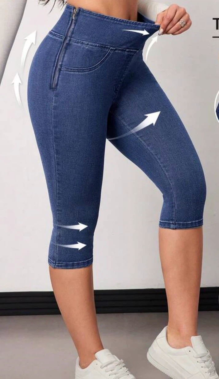 Women's Blue Denim Capris