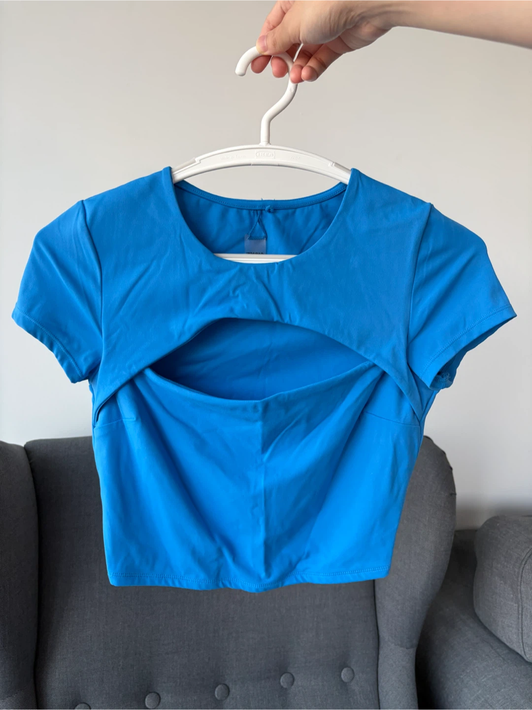 Garage Blue Cut-Out Crop Top