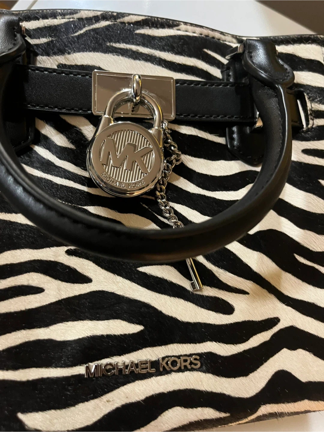 New Michael Kors Zebra Print Satchel Handbag