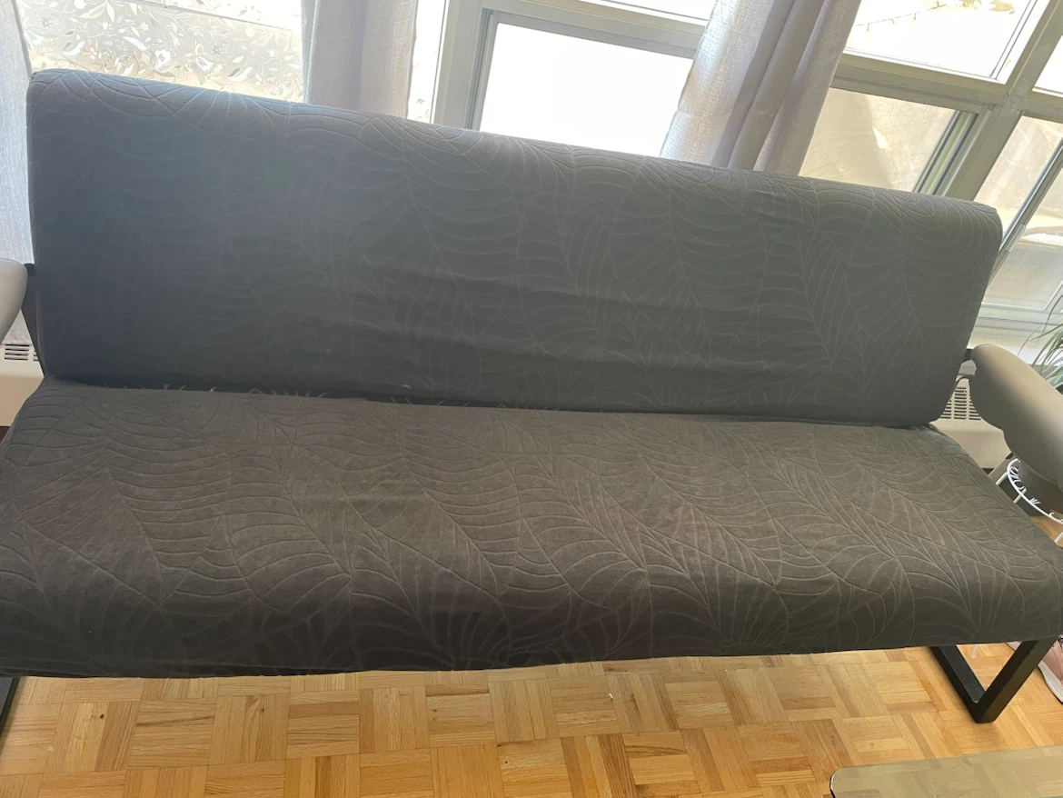 Black leather 3-Seater Sofa - photo 2