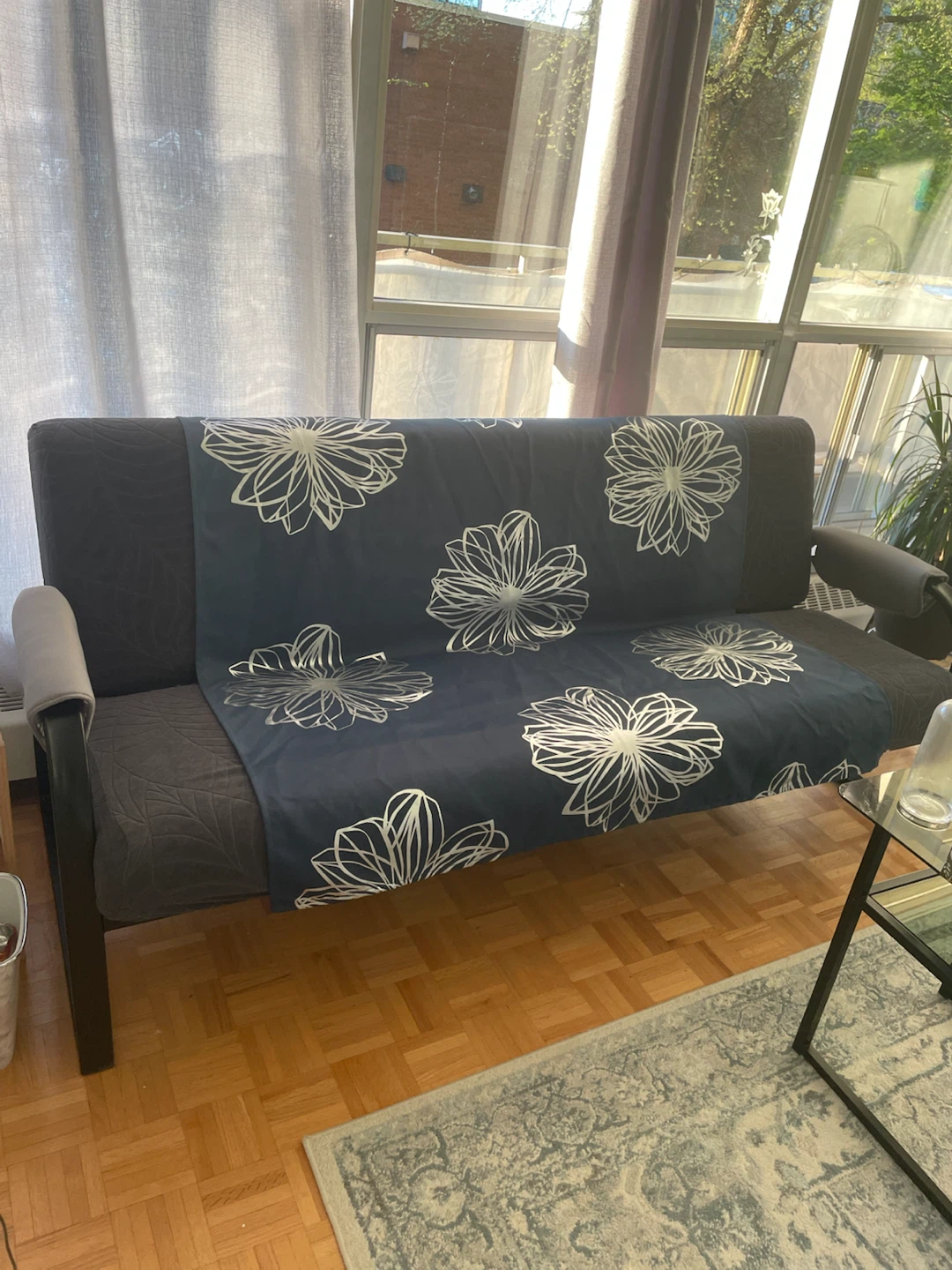 Black leather 3-Seater Sofa - photo 3