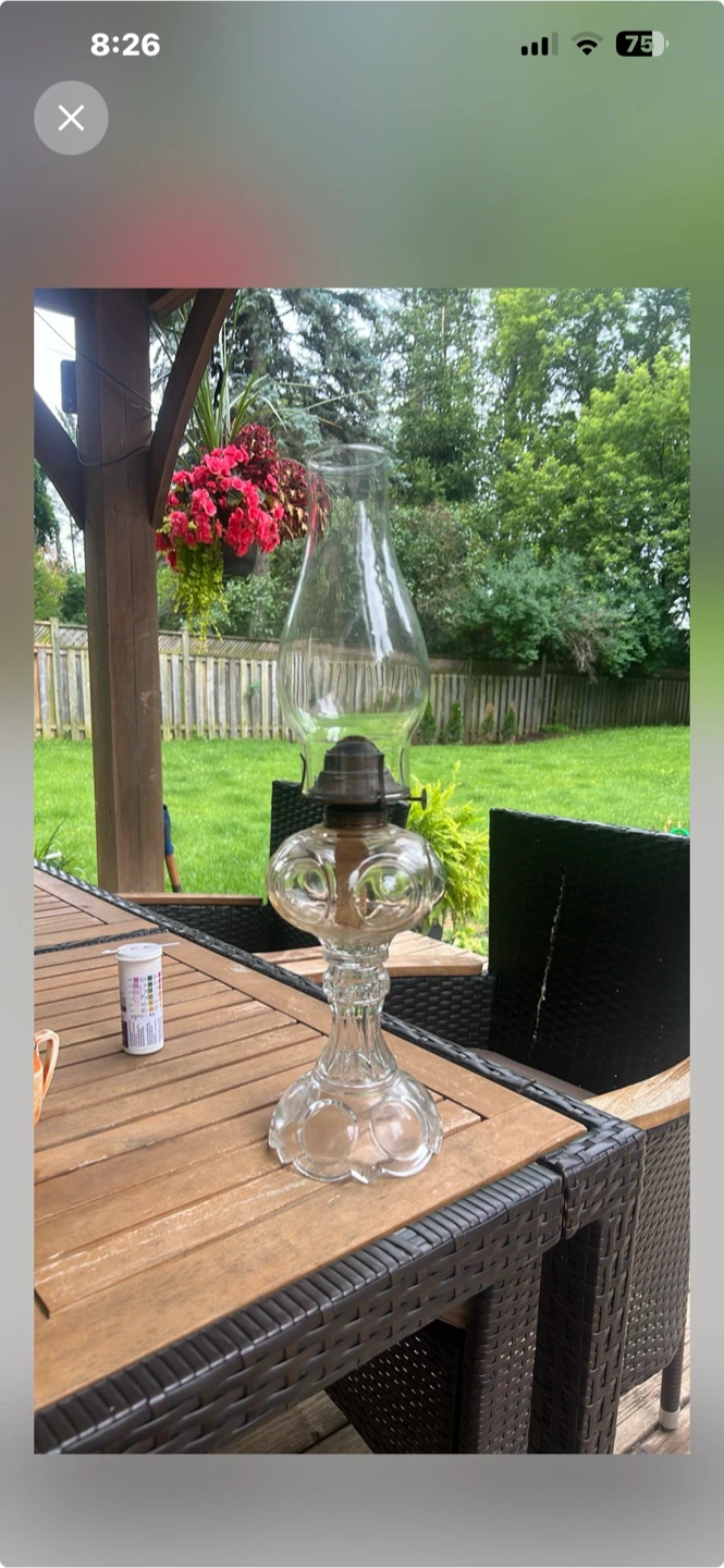 Clear Glass Oil Lamp Hurricane Style