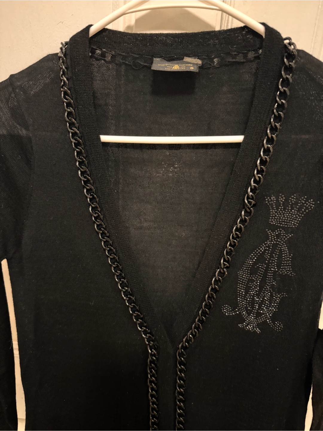 Christian Audigier Black Chain Embellished Cardigan - photo 2